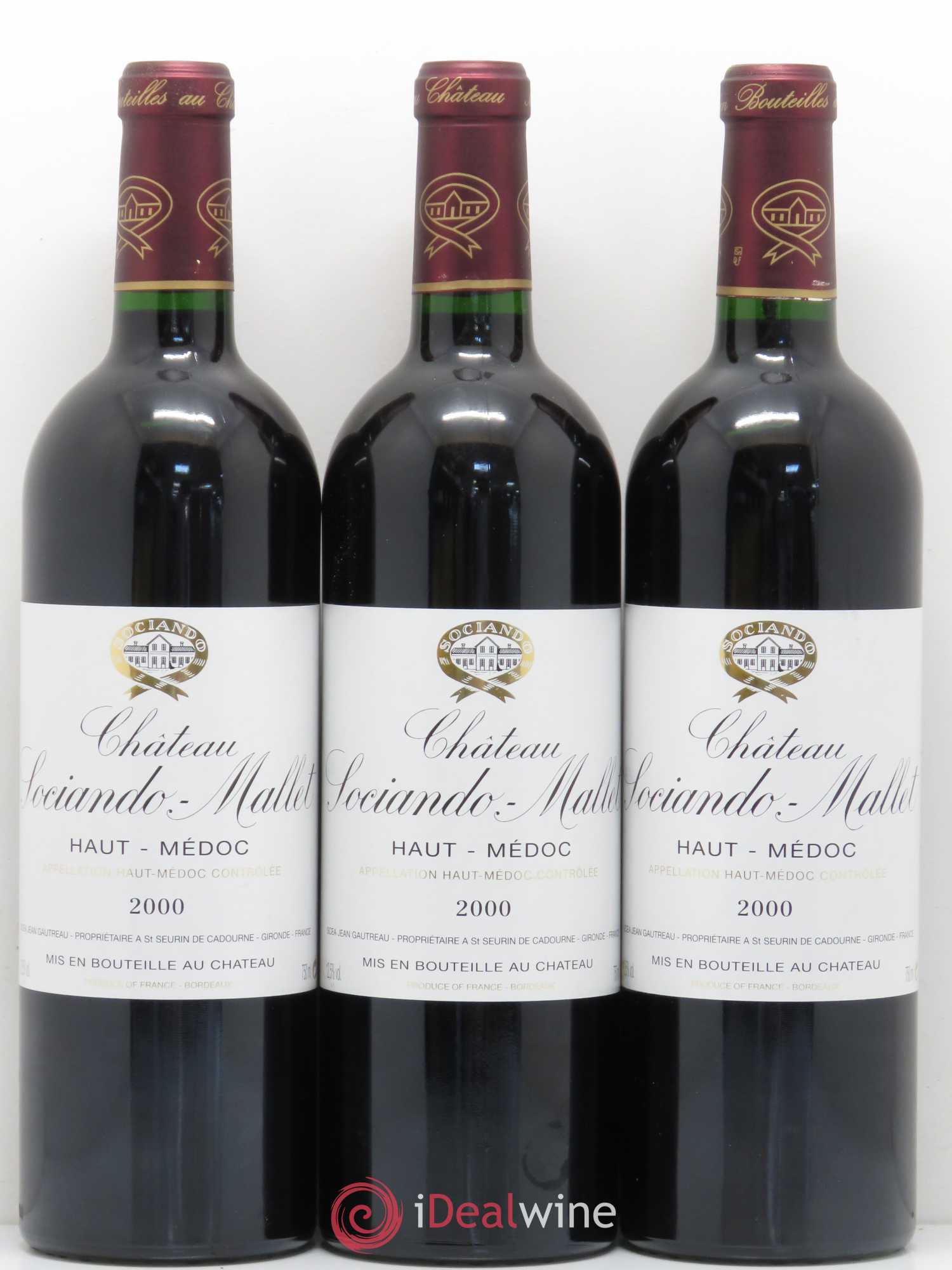 Château Sociando Mallet 2000 - Lot de 12 bouteilles - 1