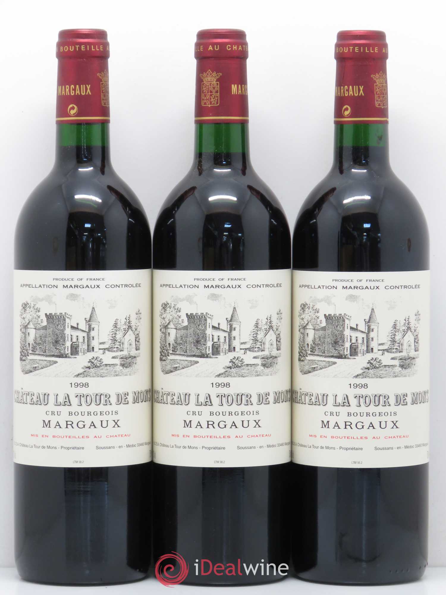 Château la Tour de Mons Cru Bourgeois 1998 - Lot de 12 bouteilles - 2