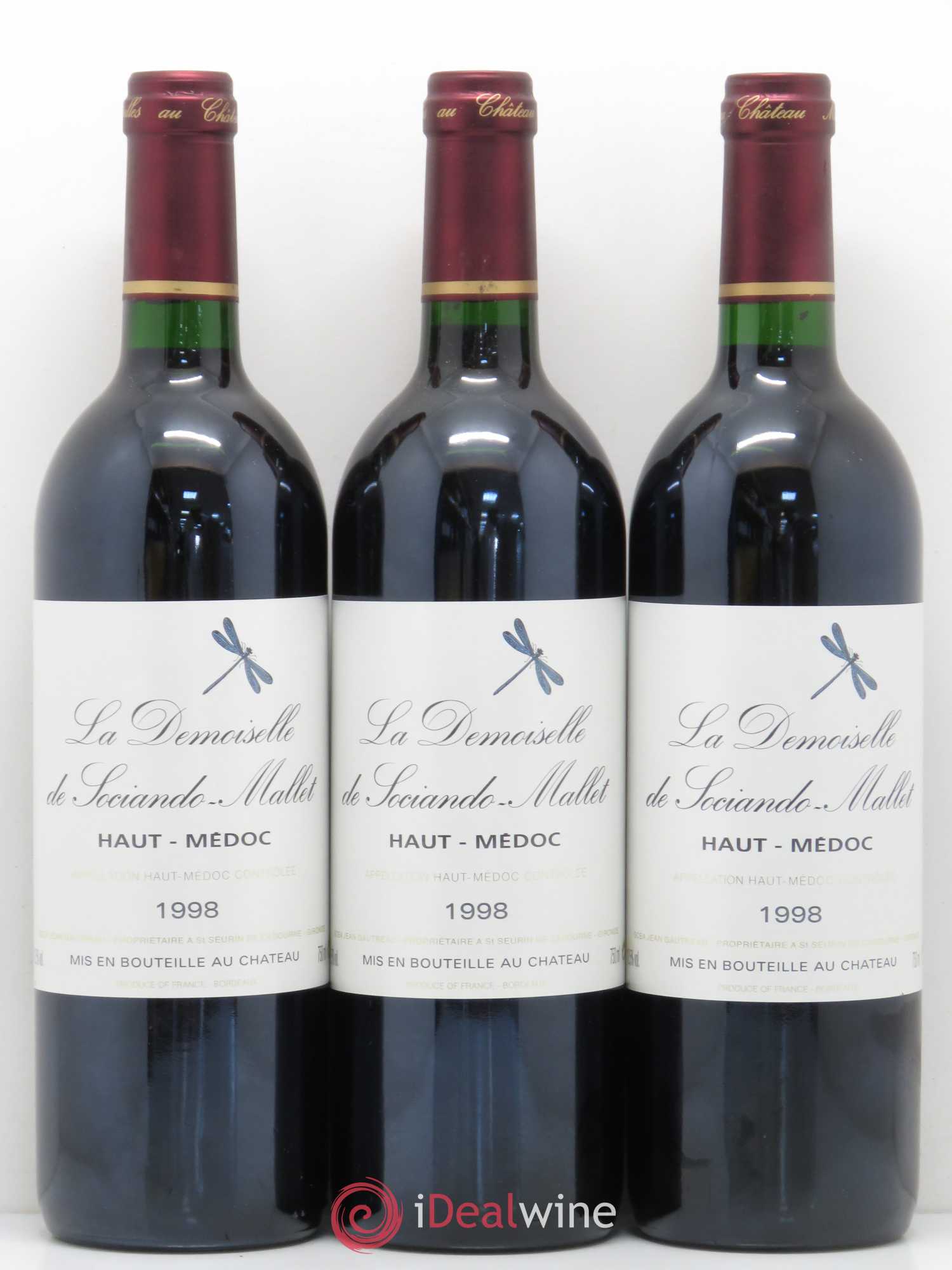 Demoiselle de Sociando Mallet Second Vin 1998 - Lot de 12 bouteilles - 1