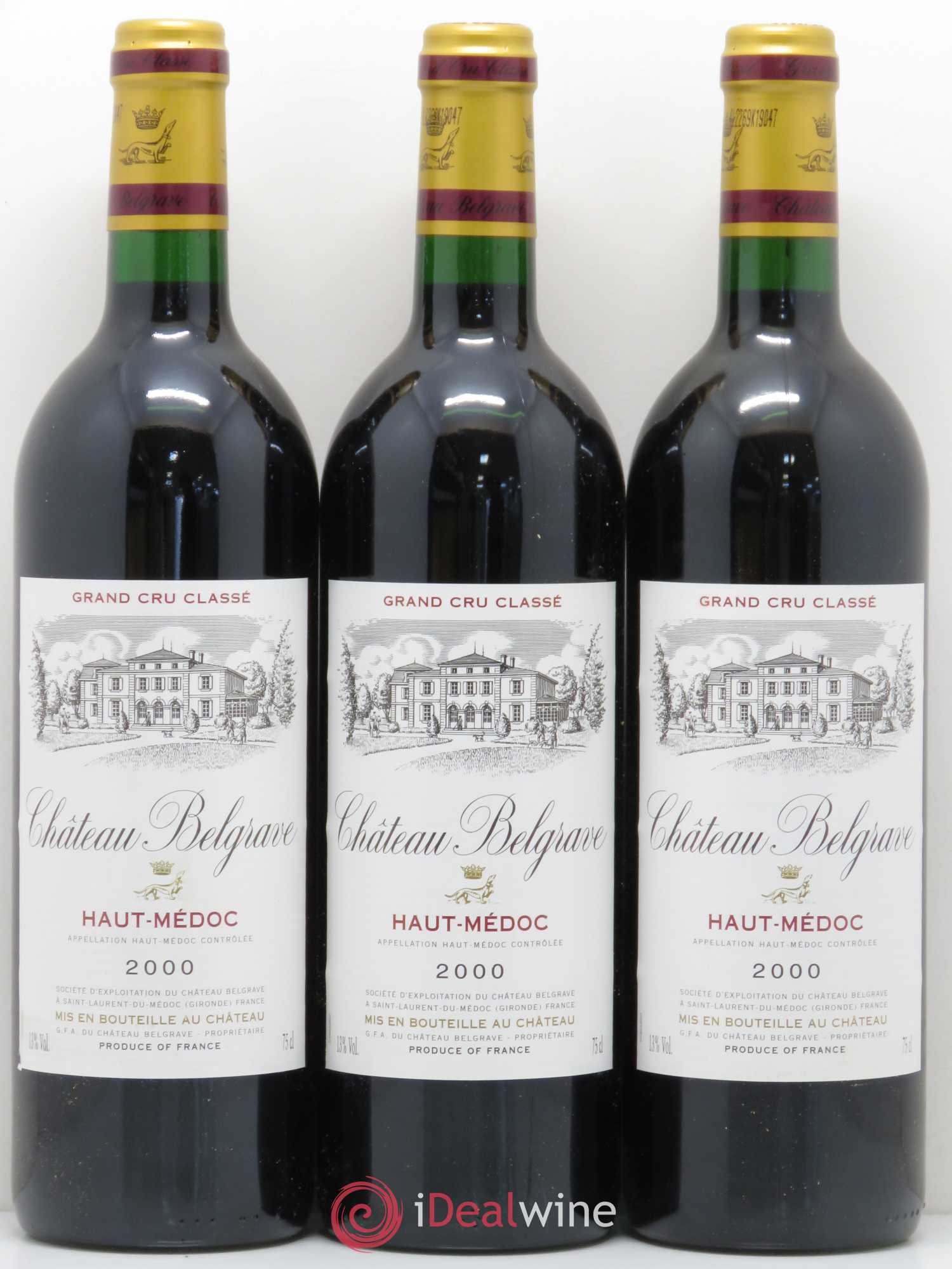 Château Belgrave 5ème Grand Cru Classé 2000 - Lot de 6 bouteilles - 1