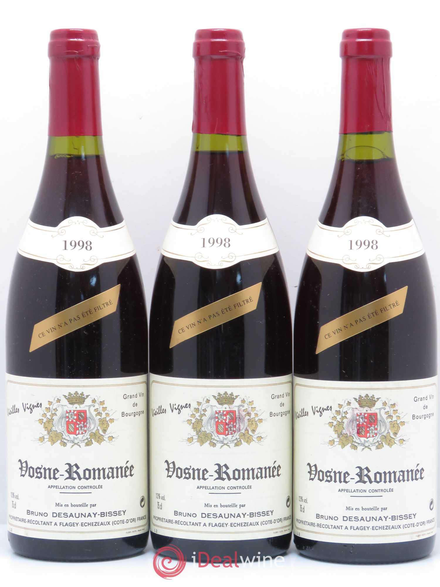 Vosne-Romanée Vieilles Vignes Domaine Bruno Desaunay-Bissey 1998 - Posten von 3 Flaschen - 0