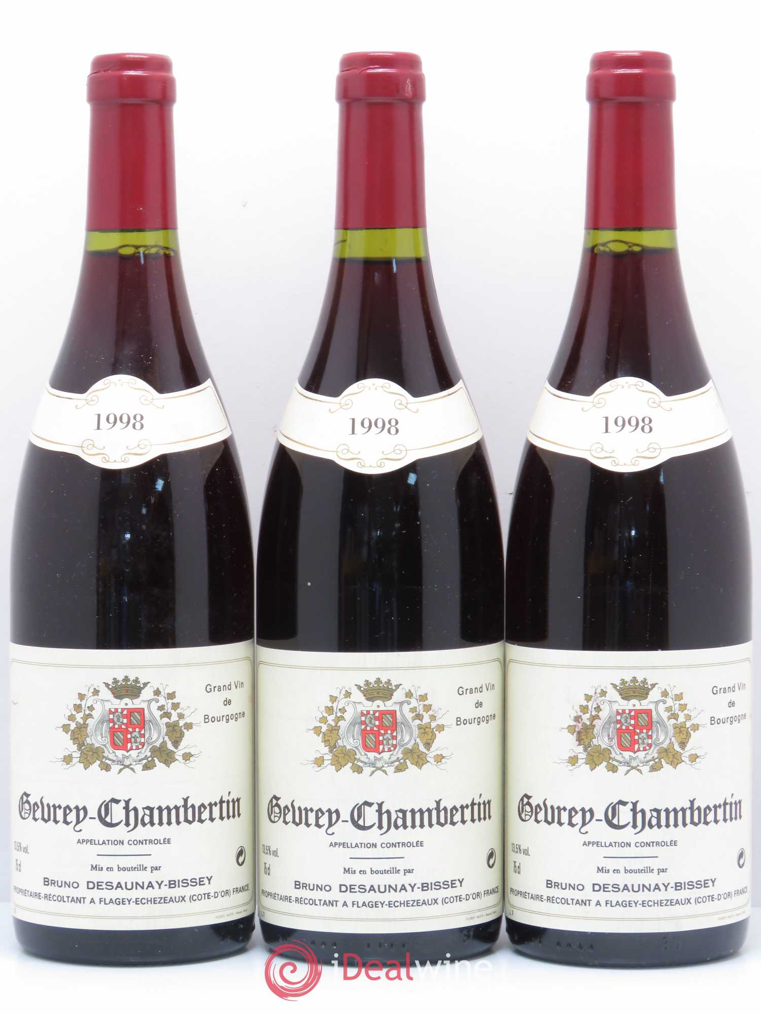 Gevrey-Chambertin Domaine Bruno Desaunay-Bissey 1998 - Posten von 3 Flaschen - 0