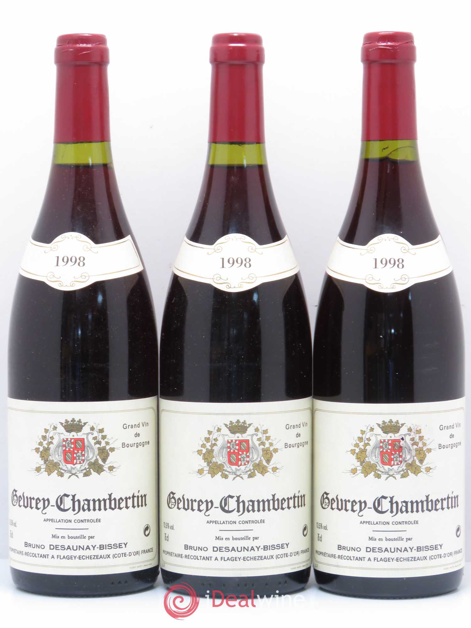 Gevrey-Chambertin Domaine Bruno Desaunay-Bissey 1998 - Posten von 3 Flaschen - 0