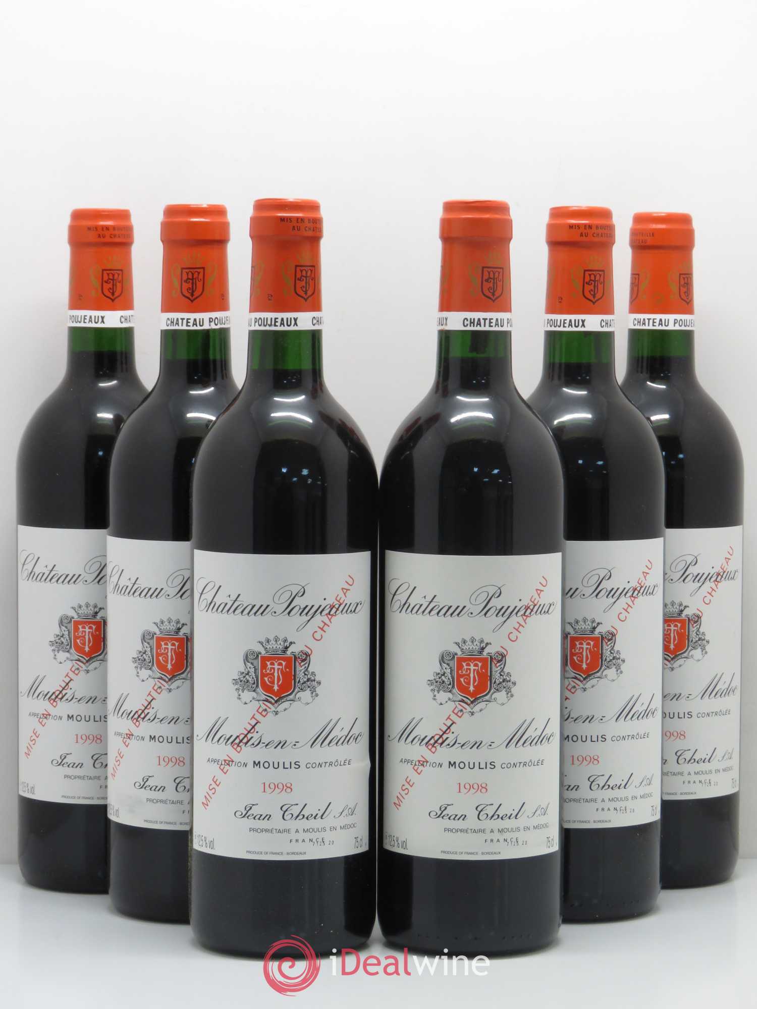 Château Poujeaux 1998 - Lot de 6 bouteilles - 0