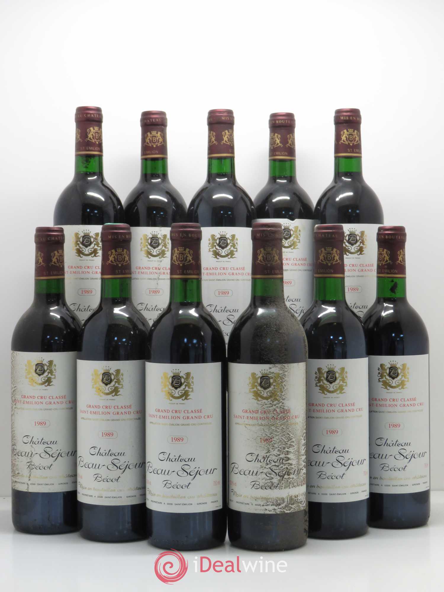 Château Beau-Séjour Bécot 1er Grand Cru Classé B 1989 - Lot de 11 bouteilles - 0