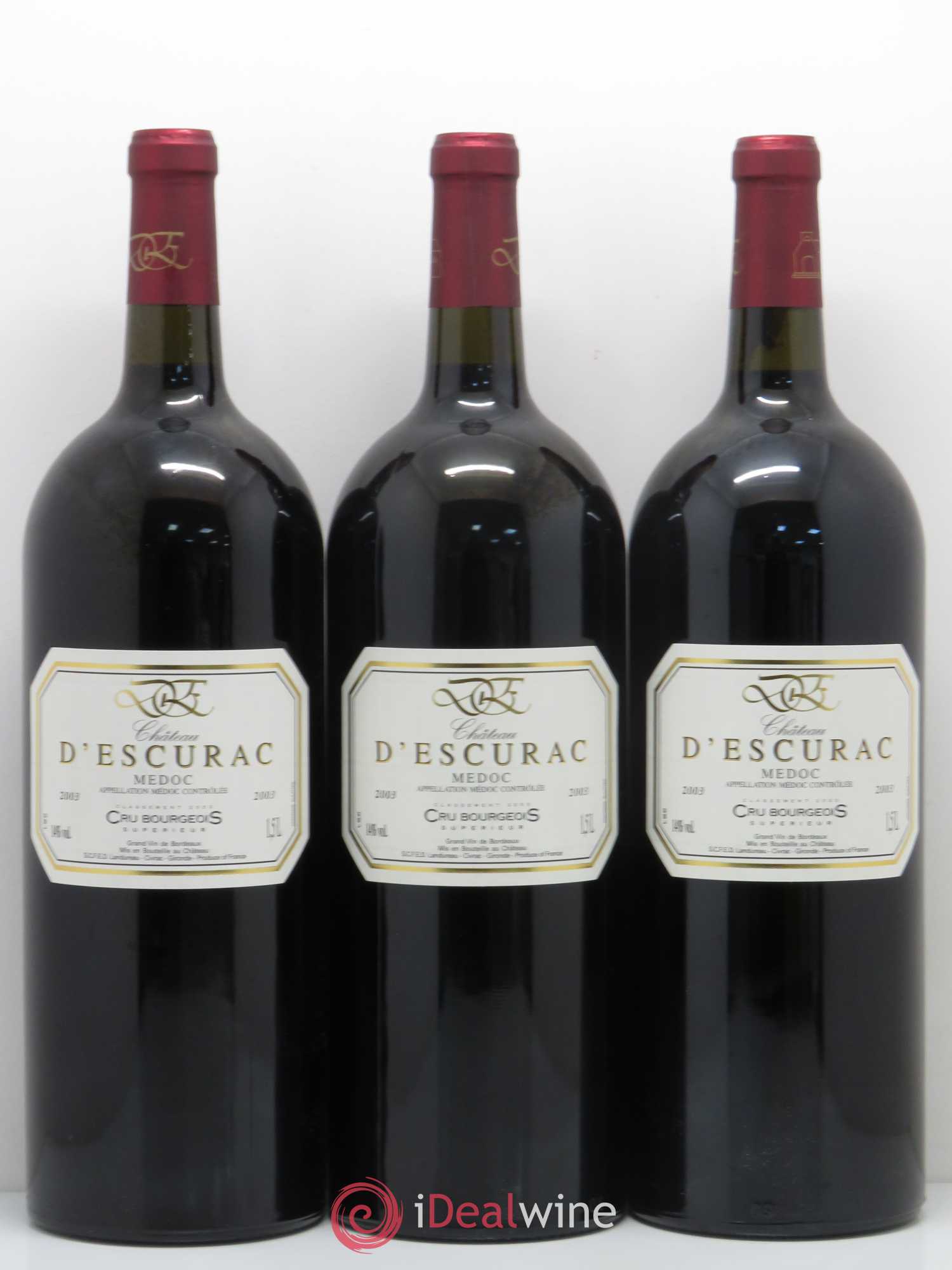 Bordeaux Médoc Château d'Escurac 2003 - Posten von 6 Magnum - 2