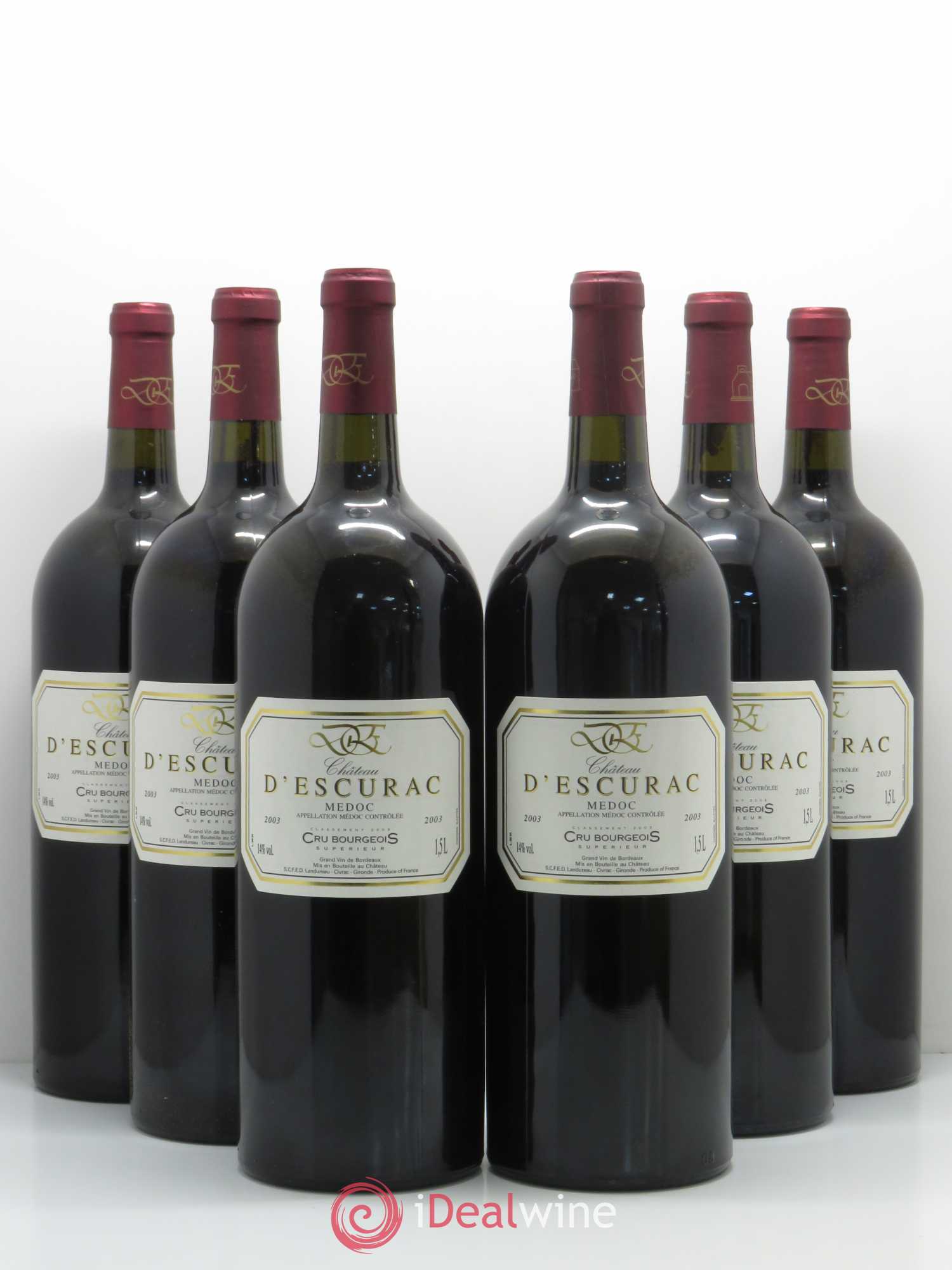 Bordeaux Médoc Château d'Escurac 2003 - Posten von 6 Magnum - 0