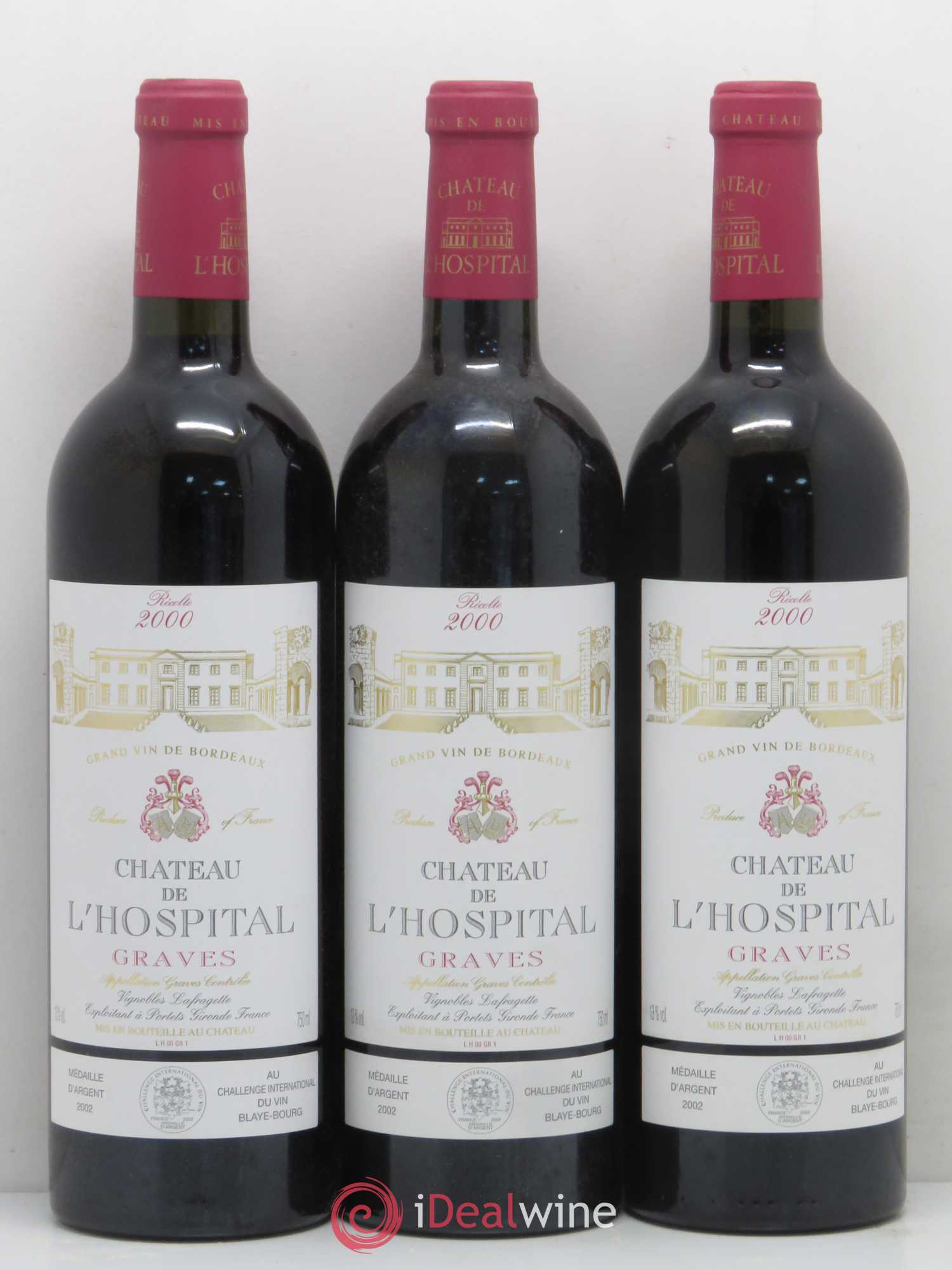 Graves Château de l'Hospital 2000 - Posten von 12 Flaschen - 2