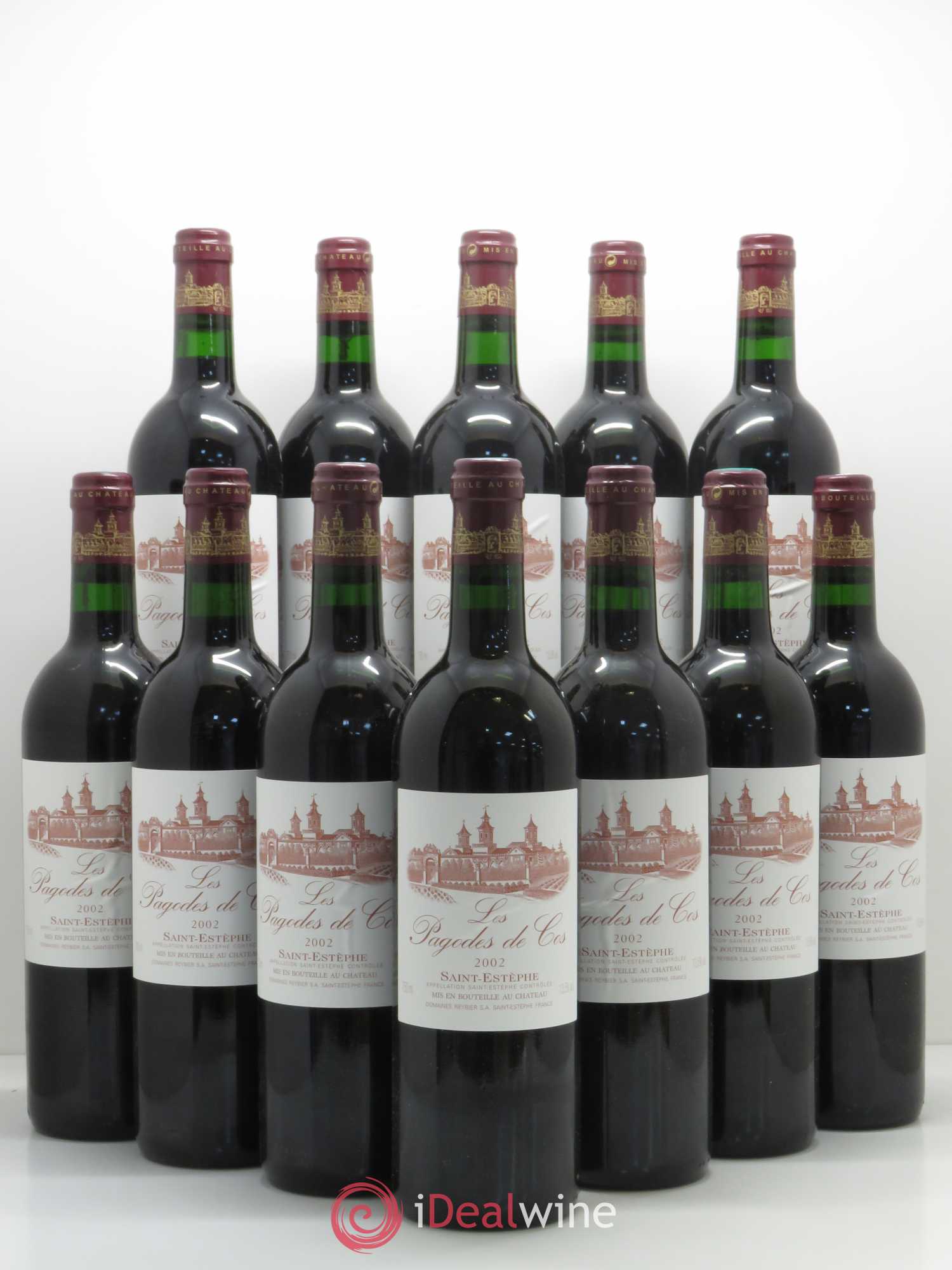 Les Pagodes de Cos Second Vin 2002 - Posten von 12 Flaschen - 0