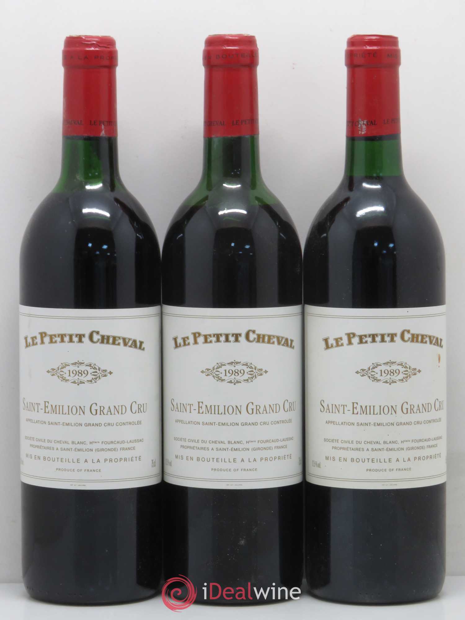 Le Petit Cheval Second Vin 1989 - Lot de 3 bouteilles - 0