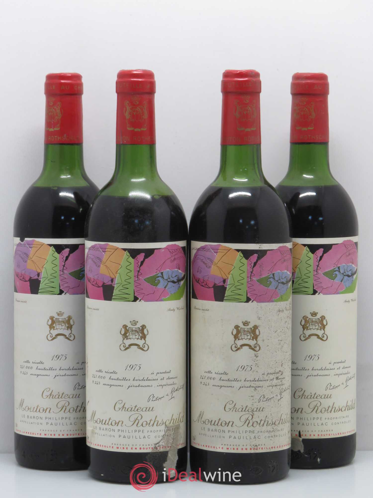 Château Mouton Rothschild 1er Grand Cru Classé 1975 - Posten von 4 Flaschen - 0