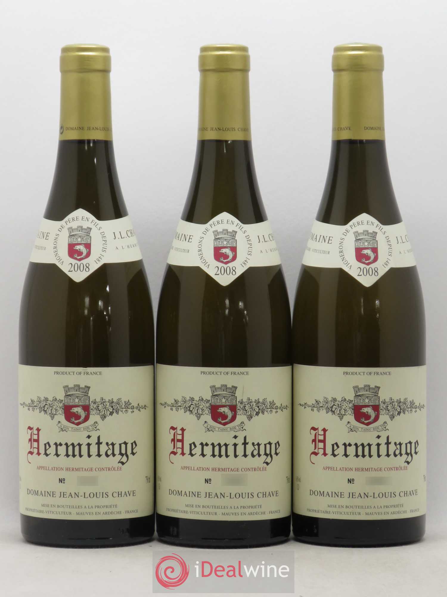 Hermitage Jean-Louis Chave 2008 - Lot de 3 bouteilles - 0