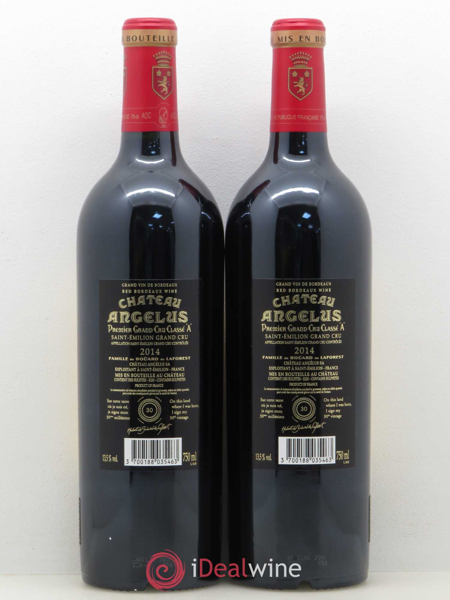 Château Angélus 1er Grand Cru Classé A 2014 - Lot de 2 bouteilles - 1