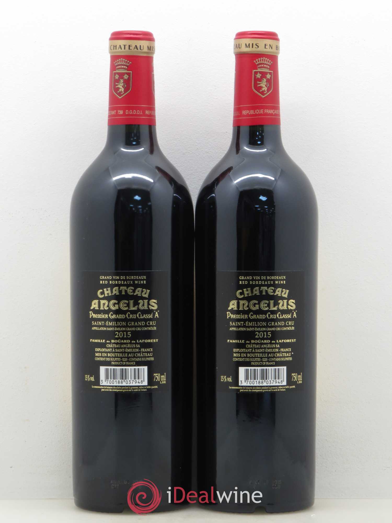 Château Angélus 1er Grand Cru Classé A 2015 - Lot de 2 bouteilles - 1