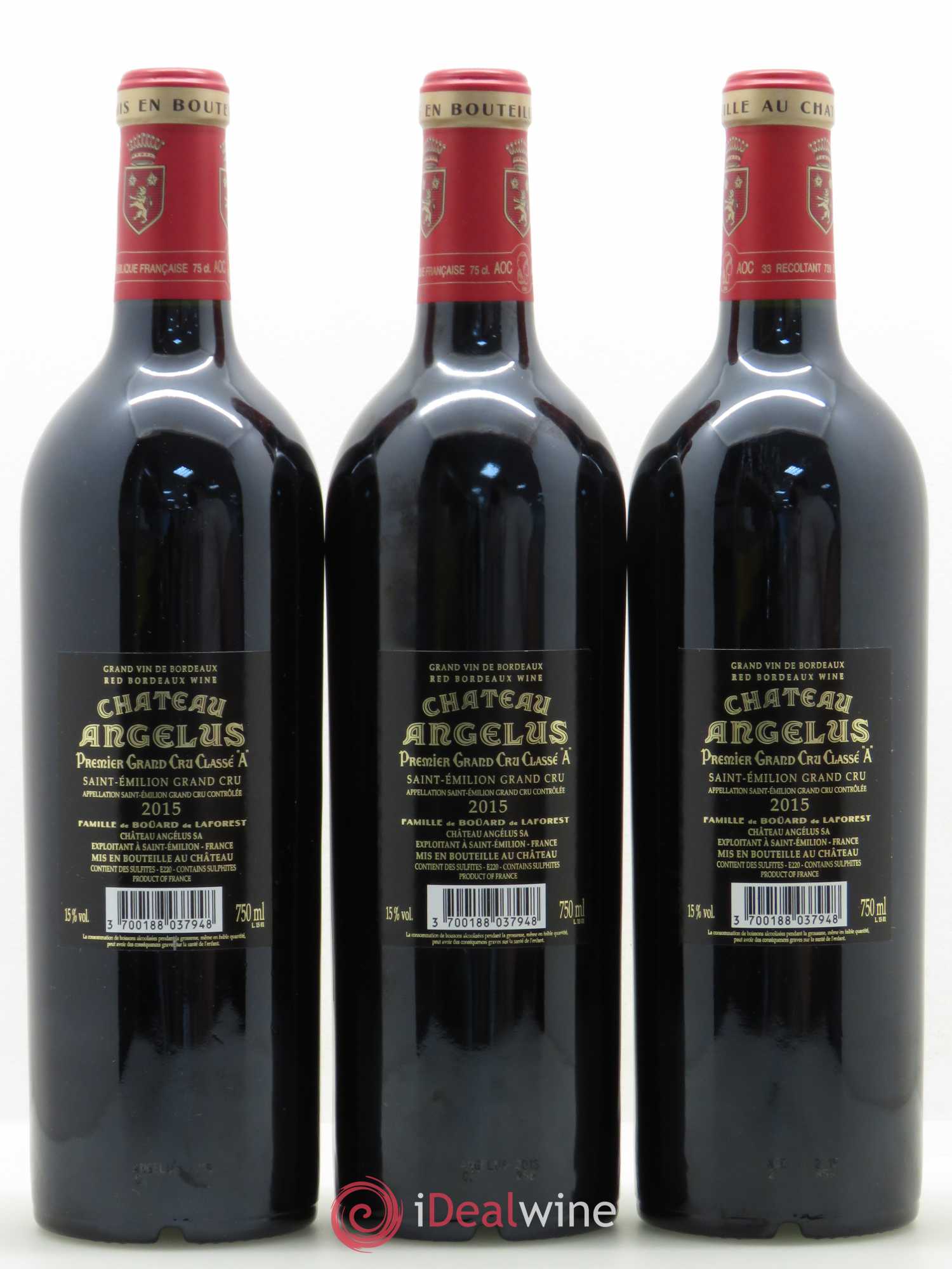 Château Angélus 1er Grand Cru Classé A 2015 - Lot de 12 bouteilles - 8