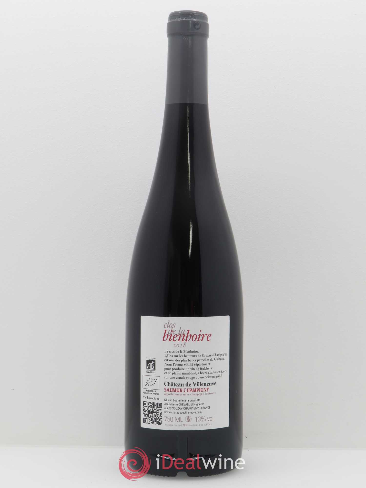 Saumur-Champigny Clos de la Bienboire Château de Villeneuve 2018 - Posten von 1 Flasche - 1