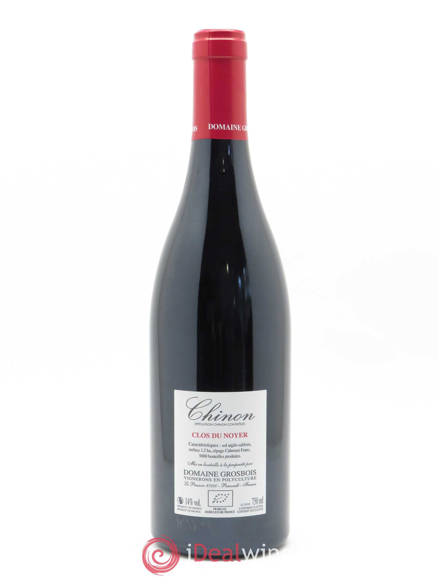 Chinon Clos du Noyer Domaine Grosbois 2018 - Lot de 1 bouteille - 1