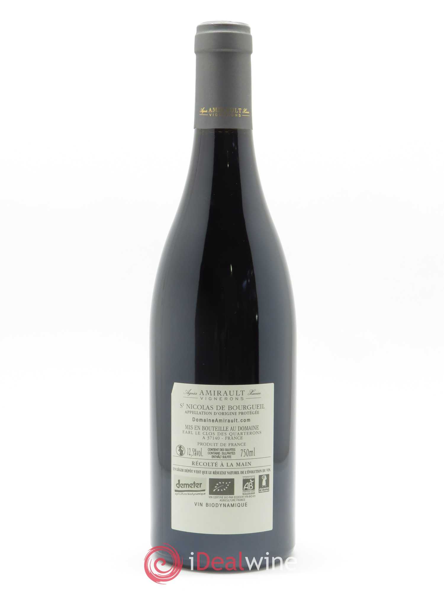 Saint-Nicolas de Bourgueil Les Quarterons Agnès et Xavier Amirault 2018 - Lot de 1 bouteille - 1