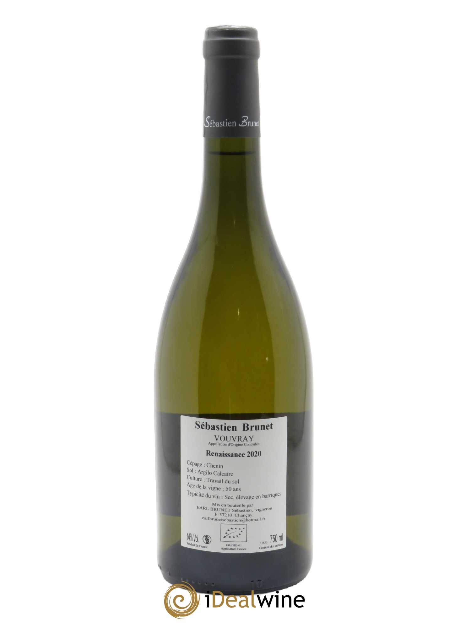 Vouvray Renaissance Sébastien Brunet 2020 - Lot de 1 bouteille - 1