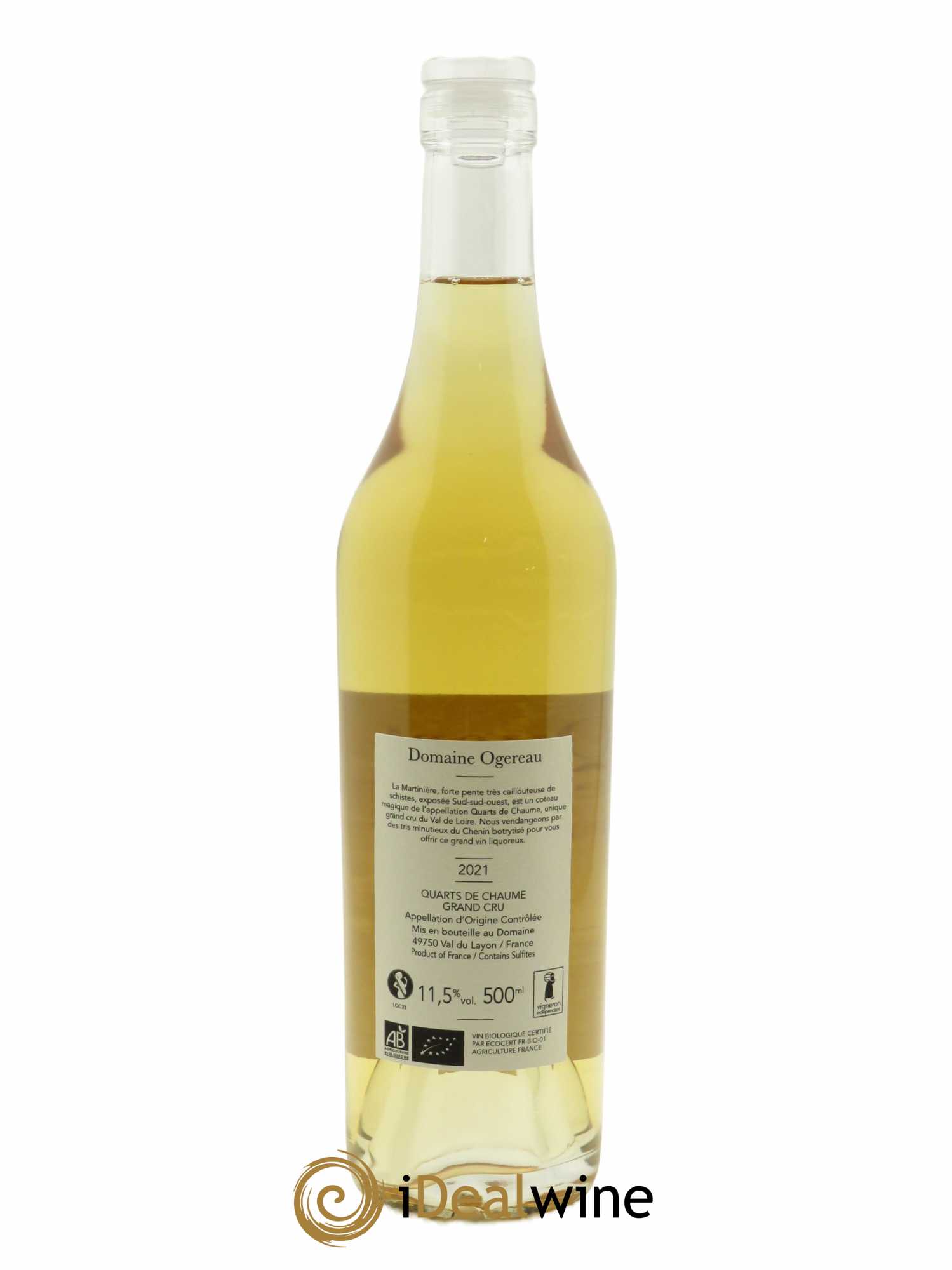 Quarts de Chaume Grand Cru La Martinière Domaine Ogereau 2021 - Lot of 1 bottle - 1