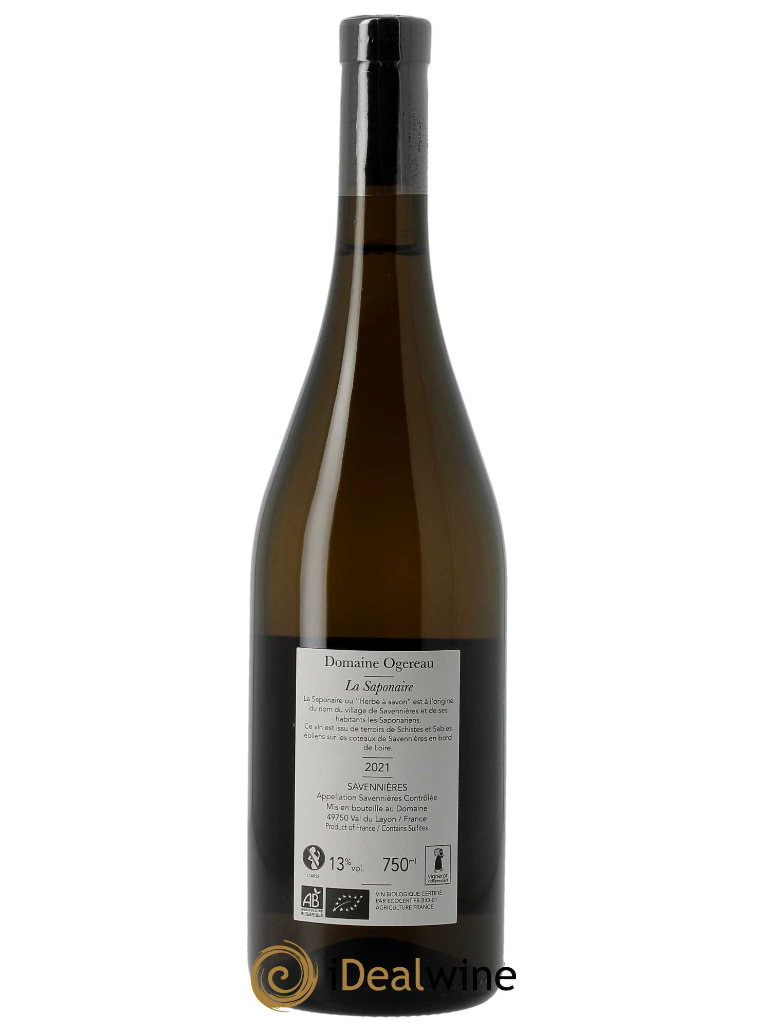 Savennières La Saponaire Domaine Ogereau 2021 - Lot of 1 bottle - 1