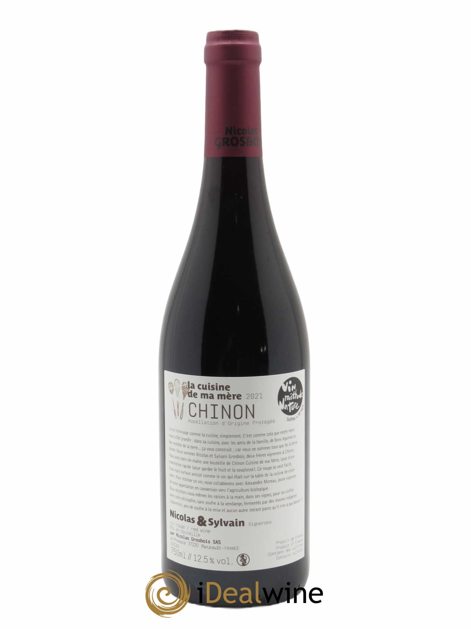 Chinon Cuisine de ma Mère Domaine Grosbois 2021 - Lot of 1 bottle - 1