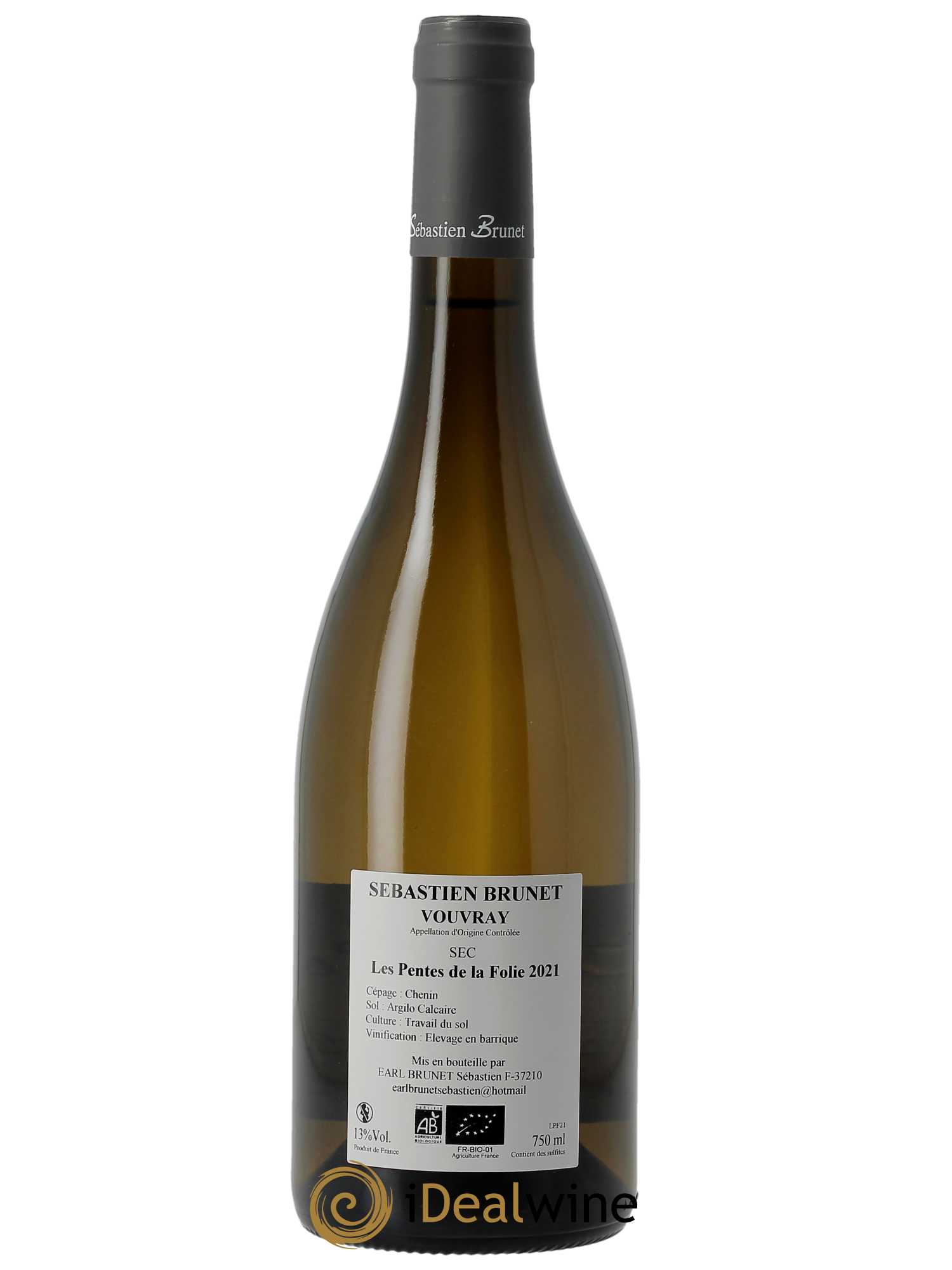 Vouvray Les Pentes de la Folie Sébastien Brunet 2021 - Lot of 1 bottle - 1
