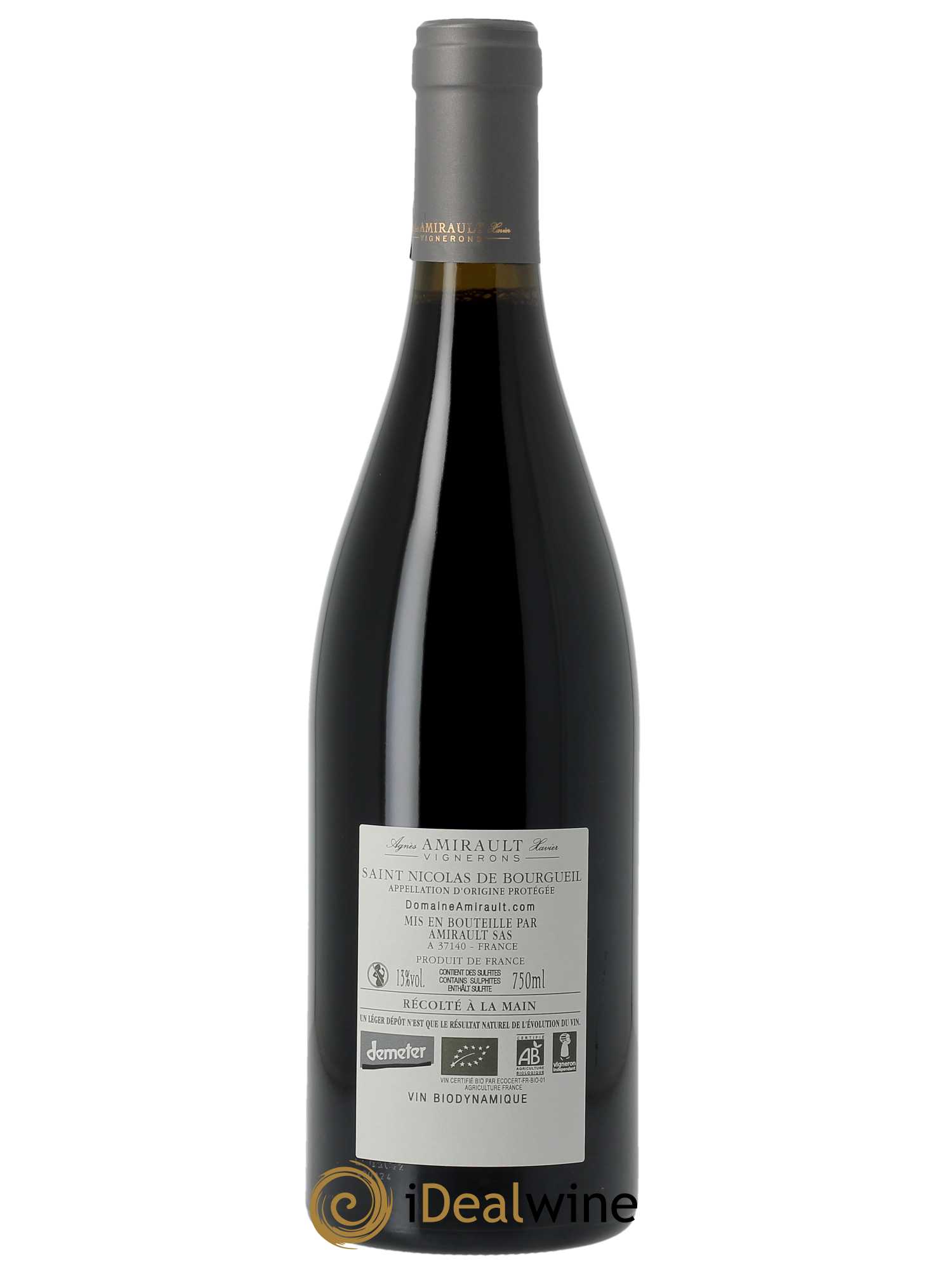 Saint-Nicolas de Bourgueil Les Quarterons Agnès et Xavier Amirault 2022 - Lot of 1 bottle - 1