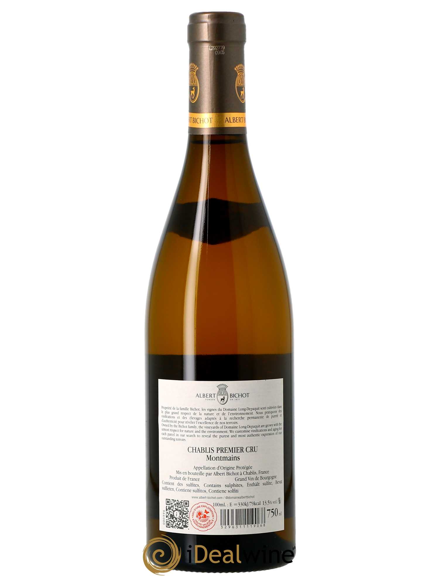 Chablis 1er Cru Montmains Long Depaquit - Albert Bichot (Domaine) 2019 - Lot of 1 bottle - 1