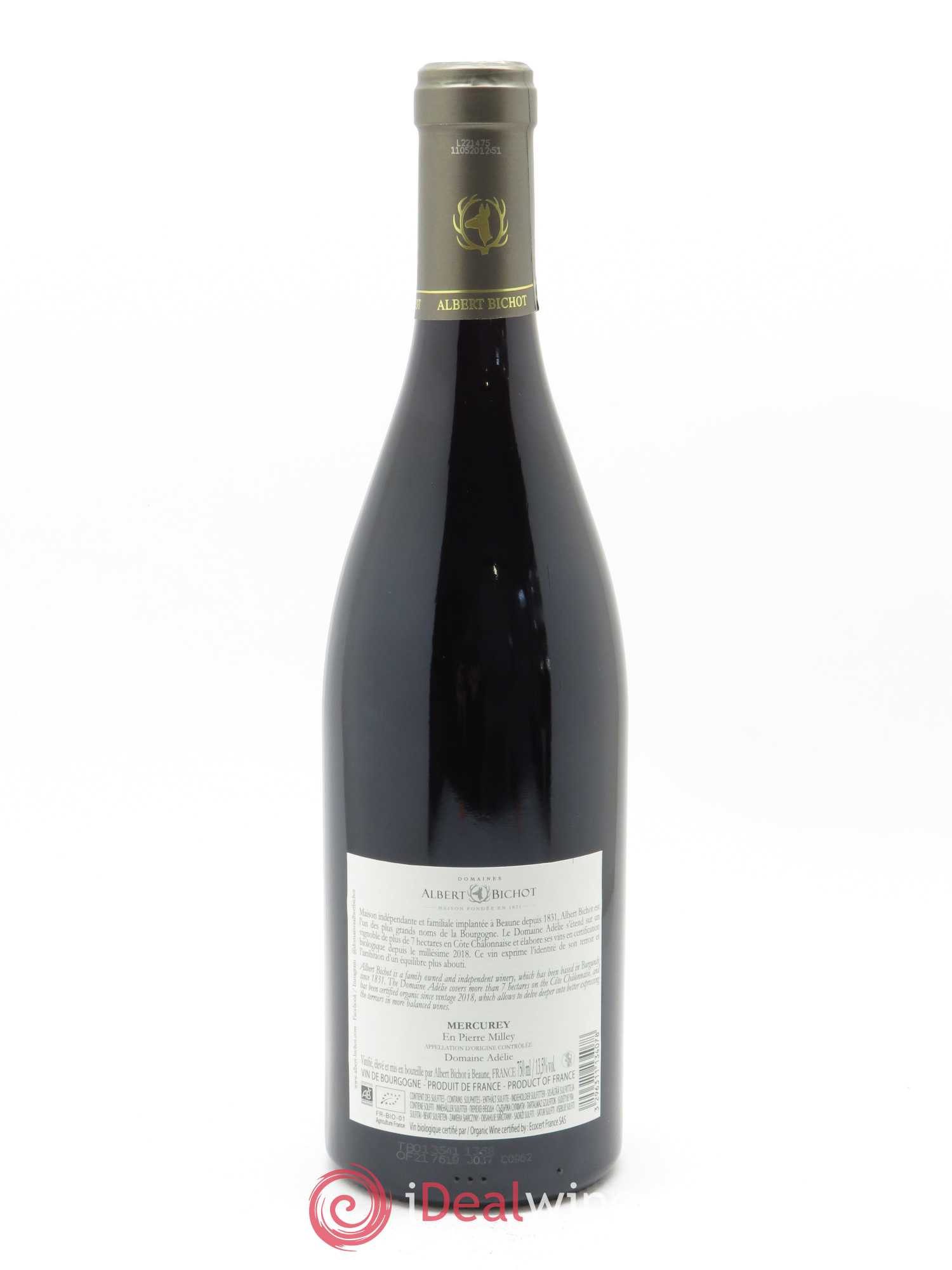 Mercurey En Pierre Milley Adélie - Albert Bichot 2018 - Lot de 1 bouteille - 1