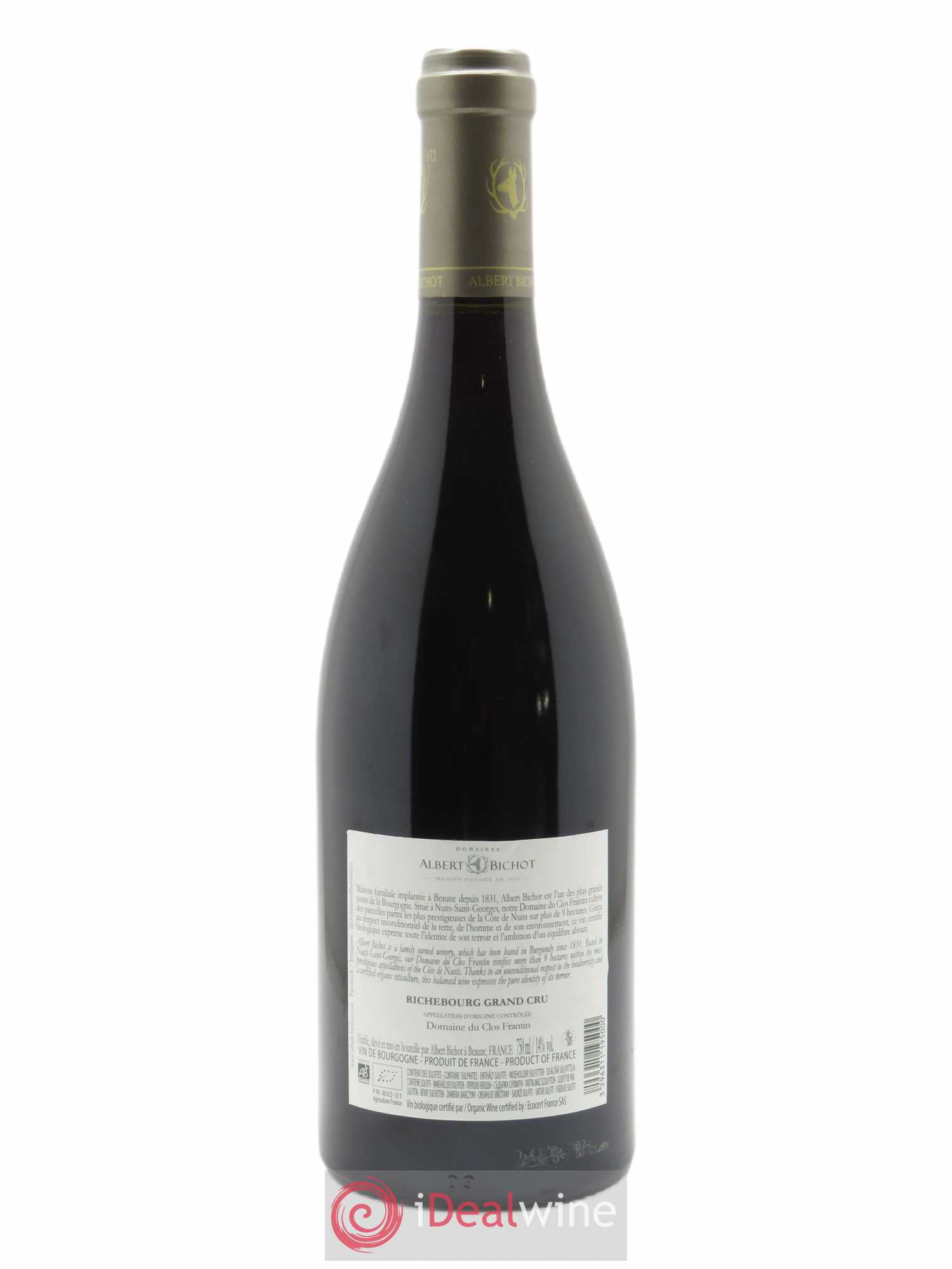 Richebourg Grand Cru Clos Frantin - Albert Bichot 2019 - Lot de 1 bouteille - 1