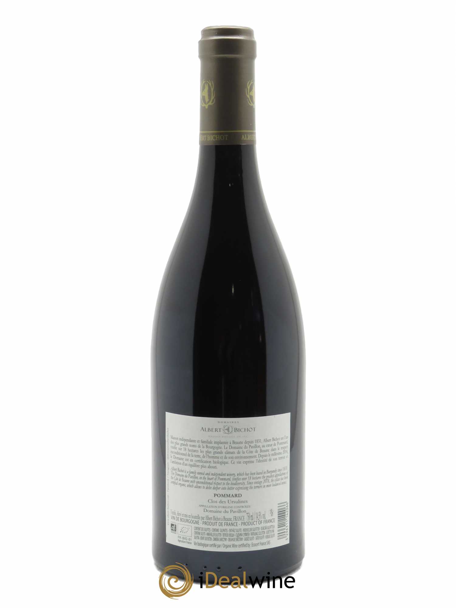 Pommard Clos des Ursulines Domaine du Pavillon - Albert Bichot 2020 - Lot de 1 bouteille - 1