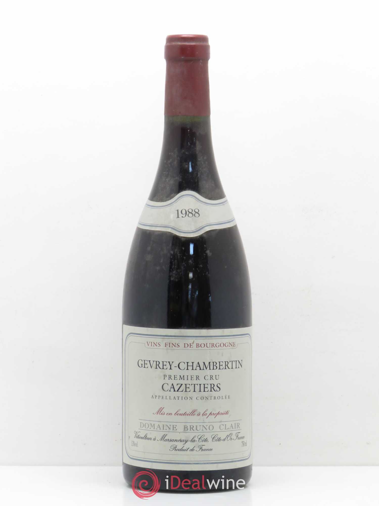 Gevrey-Chambertin 1er Cru Les Cazetiers Bruno Clair (Domaine) 1988 - Lot de 1 bouteille - 0