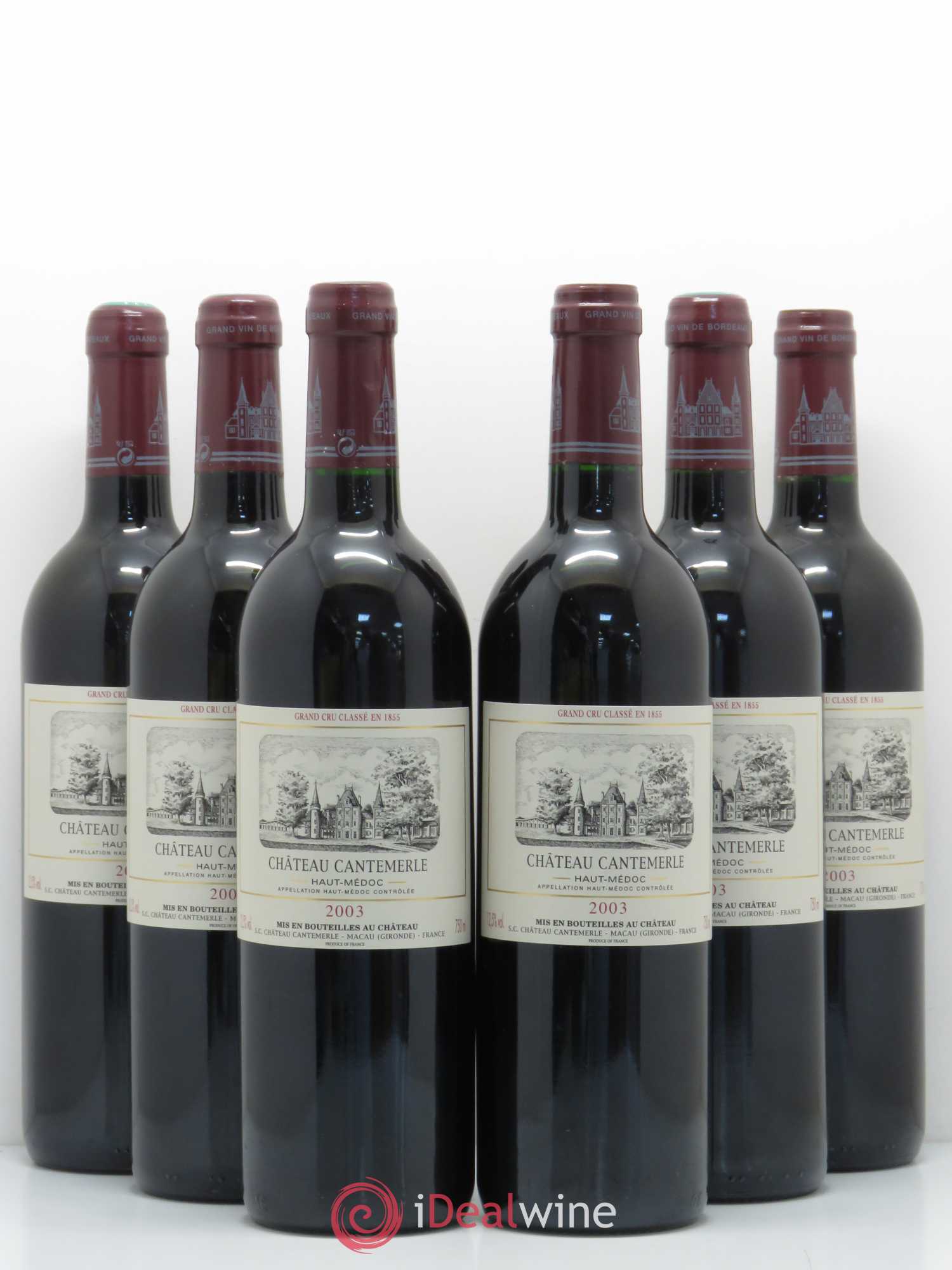 Château Cantemerle 5ème Grand Cru Classé 2003 - Lot de 6 bouteilles - 0