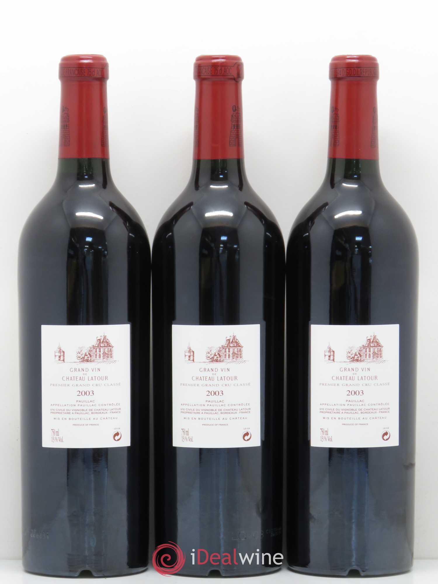 Château Latour 1er Grand Cru Classé 2003 - Lot de 6 bouteilles - 2