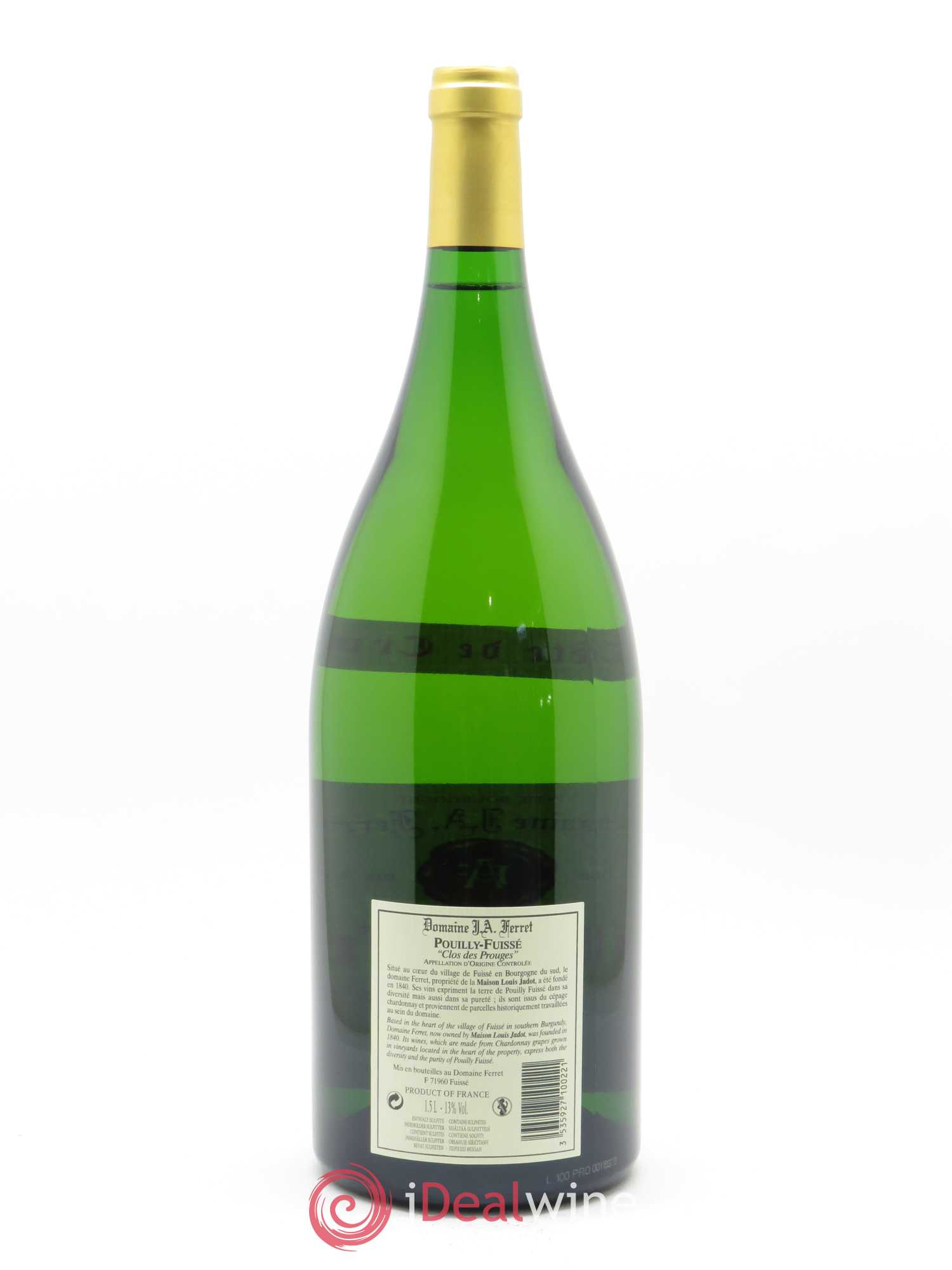 Pouilly-Fuissé Tête de Cru Clos des Prouges J.A. Ferret (Domaine) 2018 - Lot de 1 magnum - 1