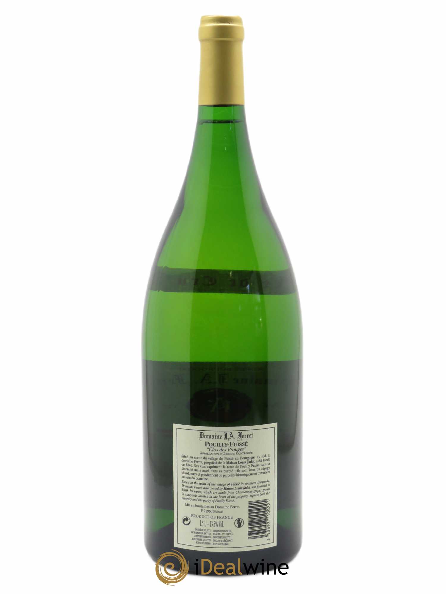 Pouilly-Fuissé Tête de Cru Clos des Prouges J.A. Ferret (Domaine) 2020 - Lot de 1 magnum - 1