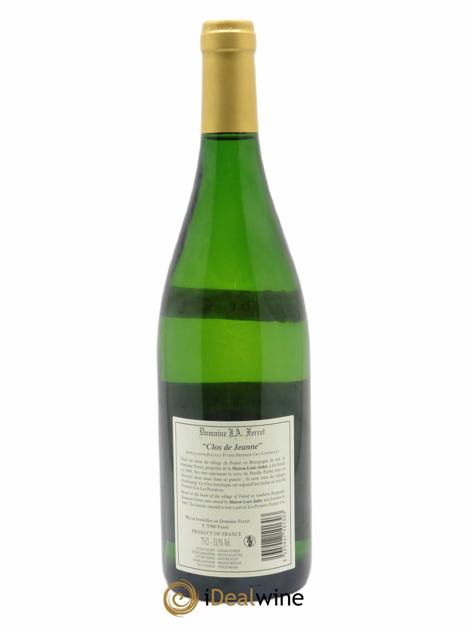 Pouilly-Fuissé Tête de Cru  Clos de Jeanne J.A. Ferret (Domaine) 2020 - Lot de 1 bouteille - 1