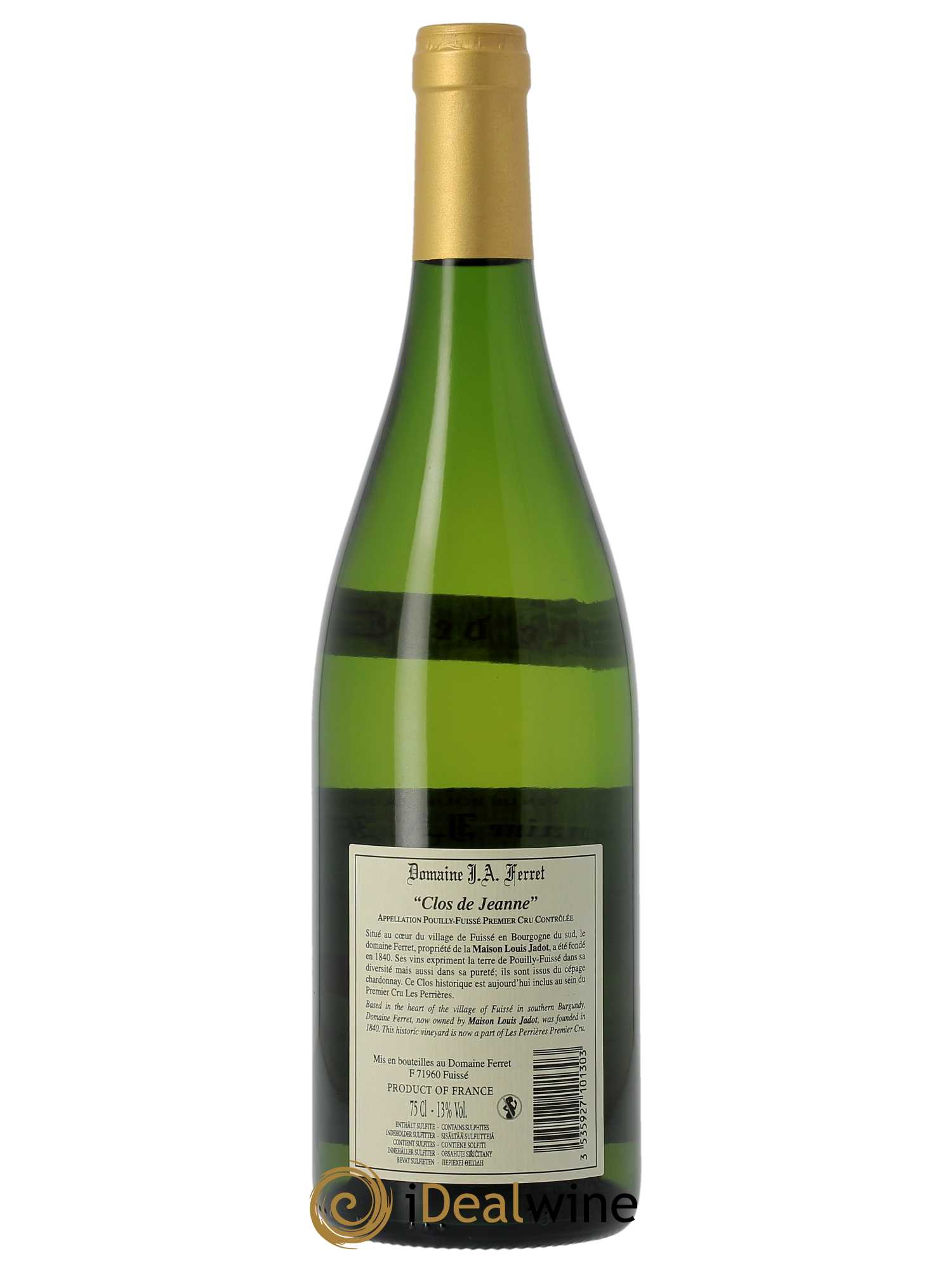 Pouilly-Fuissé Tête de Cru  Clos de Jeanne J.A. Ferret (Domaine) 2021 - Lot de 1 bouteille - 1
