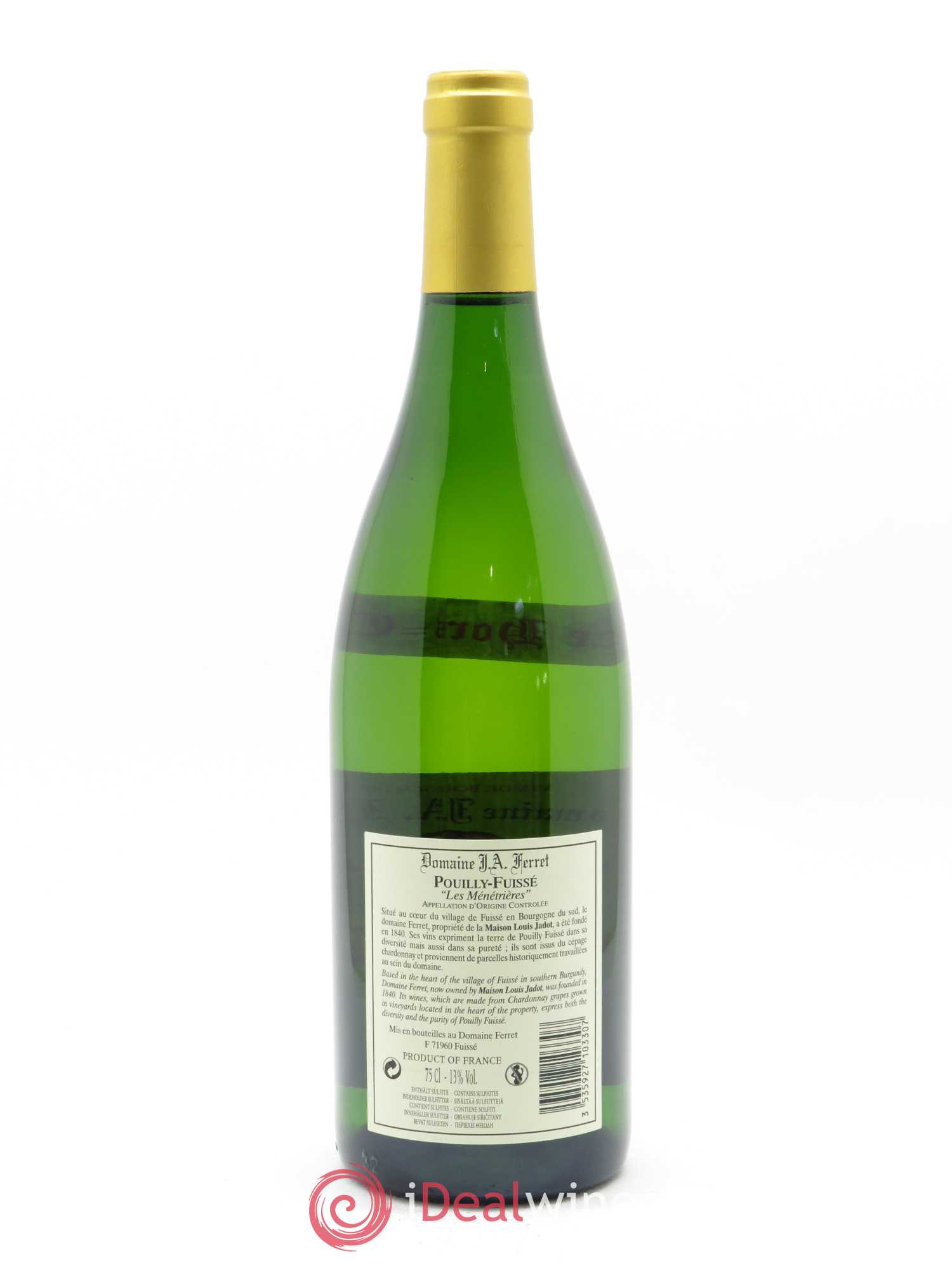 Pouilly-Fuissé 1er Cru Hors Classe Les Ménétrières J.A. Ferret (Domaine) 2018 - Lot de 1 bouteille - 1