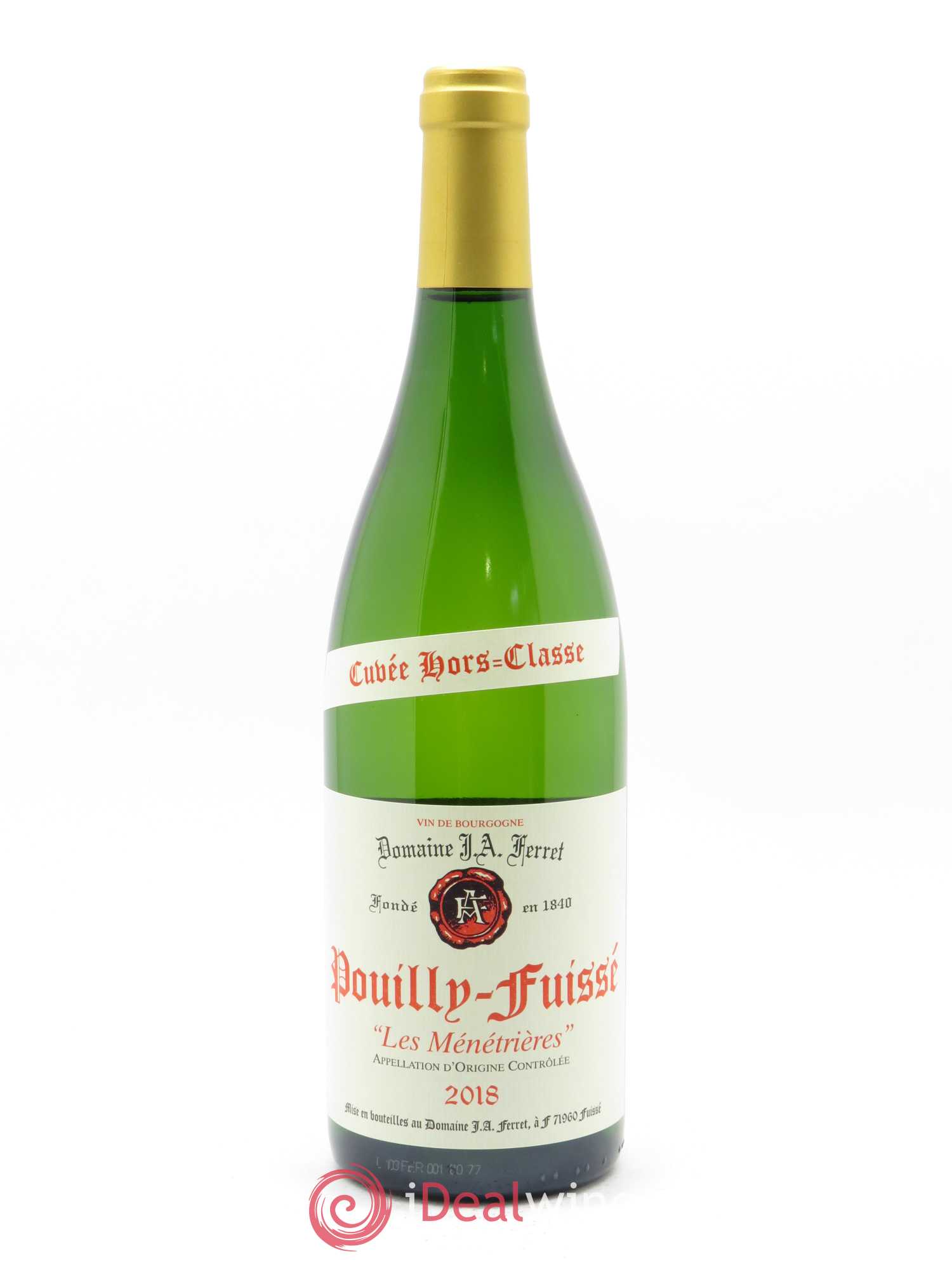 Pouilly-Fuissé 1er Cru Hors Classe Les Ménétrières J.A. Ferret (Domaine) 2018 - Lot de 1 bouteille - 0