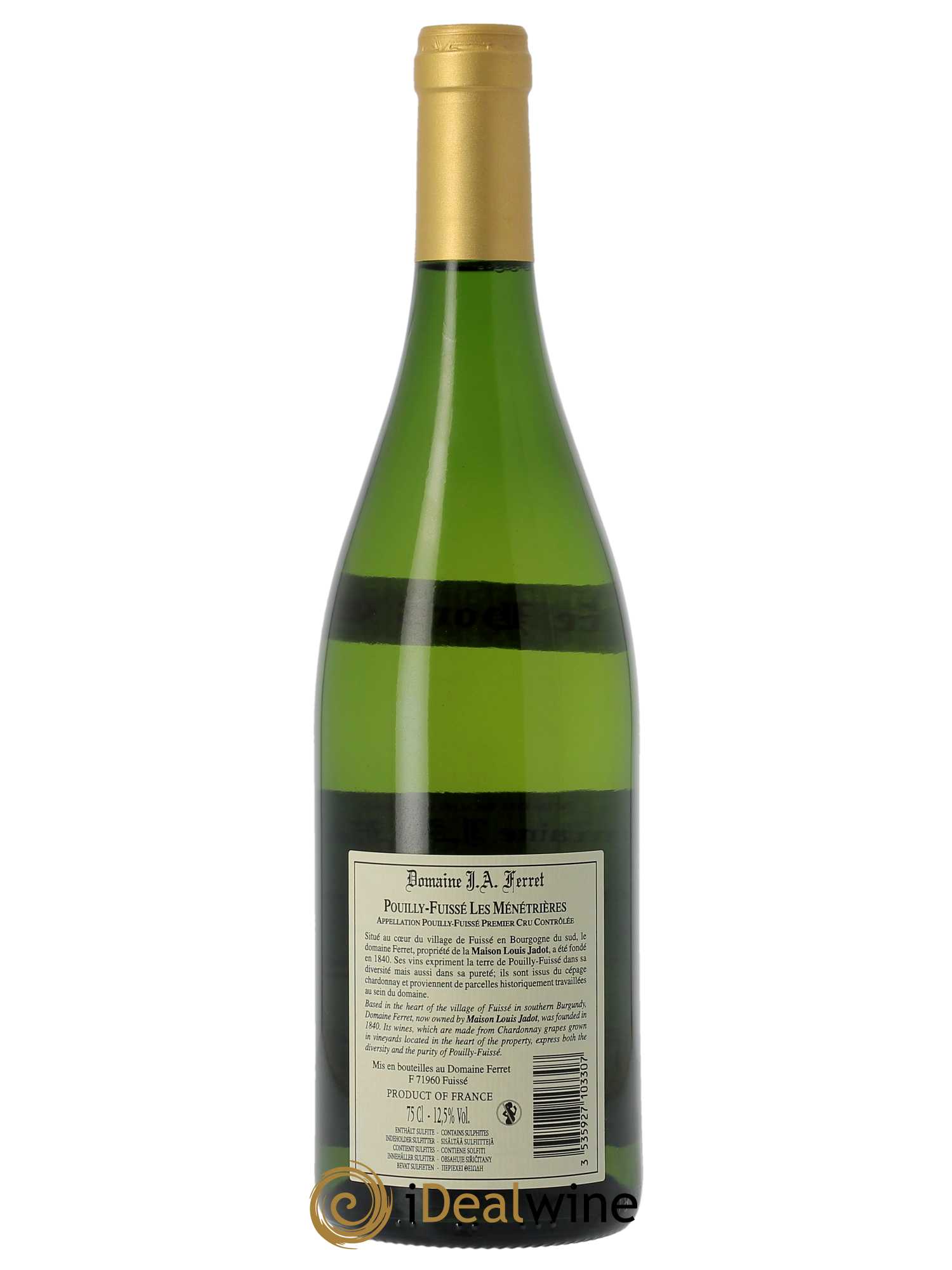 Pouilly-Fuissé 1er Cru Hors Classe Les Ménétrières J.A. Ferret (Domaine) 2021 - Lot de 1 bouteille - 1