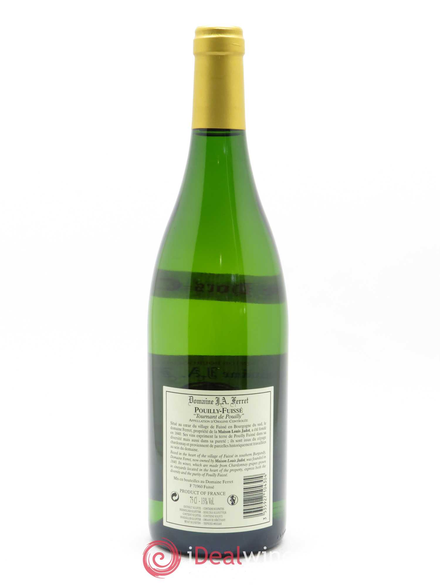 Pouilly-Fuissé 1er Cru Hors Classe Tournant de Pouilly J.A. Ferret (Domaine) 2018 - Lot de 1 bouteille - 1