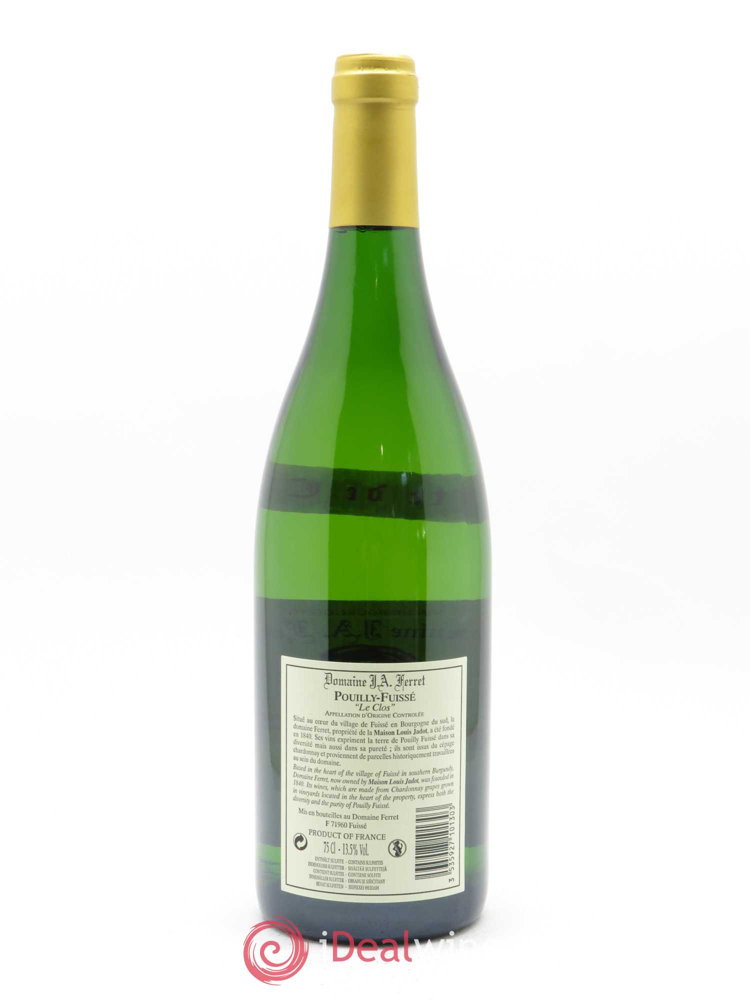 Pouilly-Fuissé Tête de Cru Le Clos J.A. Ferret (Domaine) 2017 - Lot de 1 bouteille - 1
