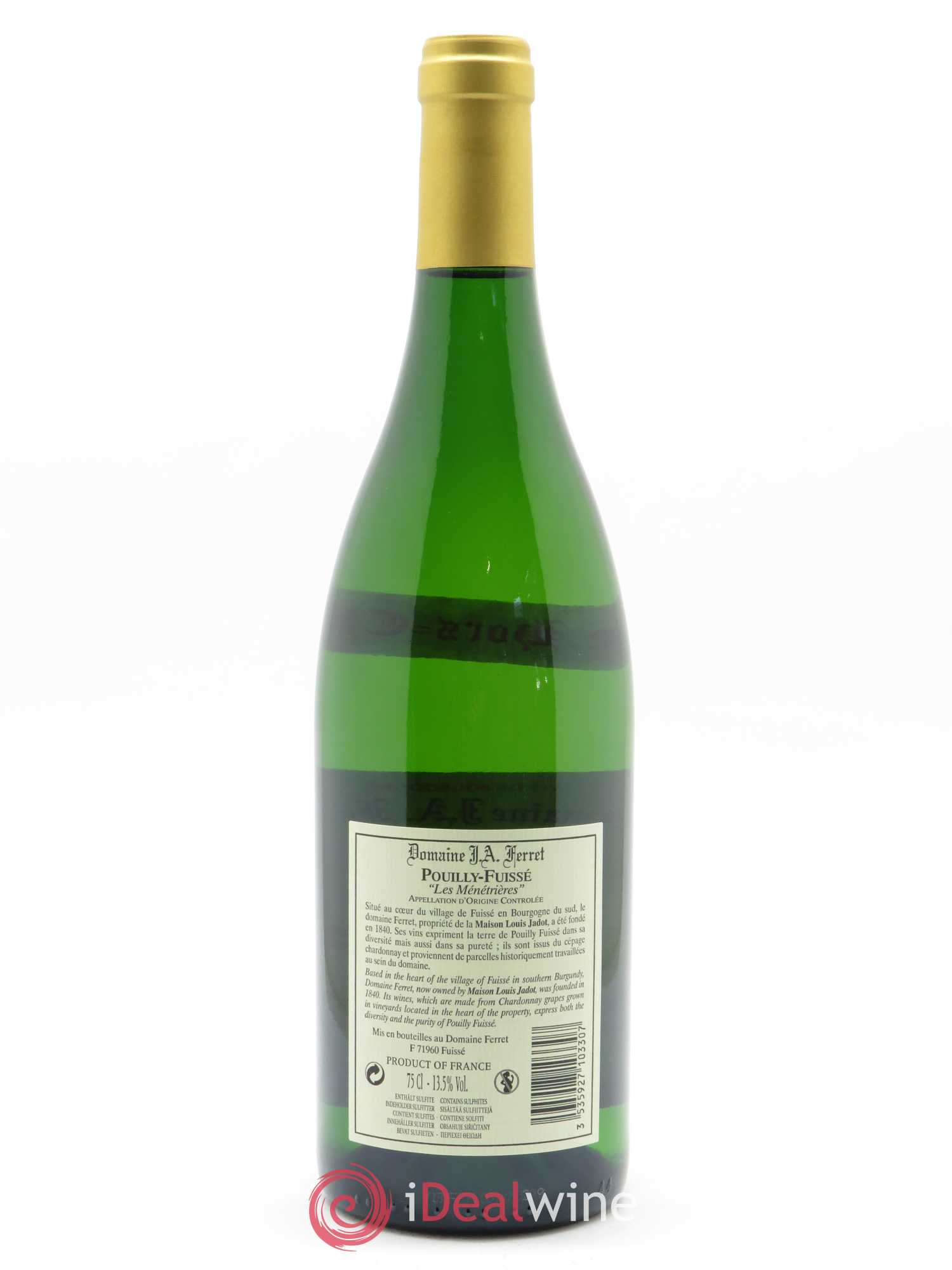 Pouilly-Fuissé Tête de Cru Les Ménétrières J.A. Ferret (Domaine) 2017 - Lot de 1 bouteille - 1