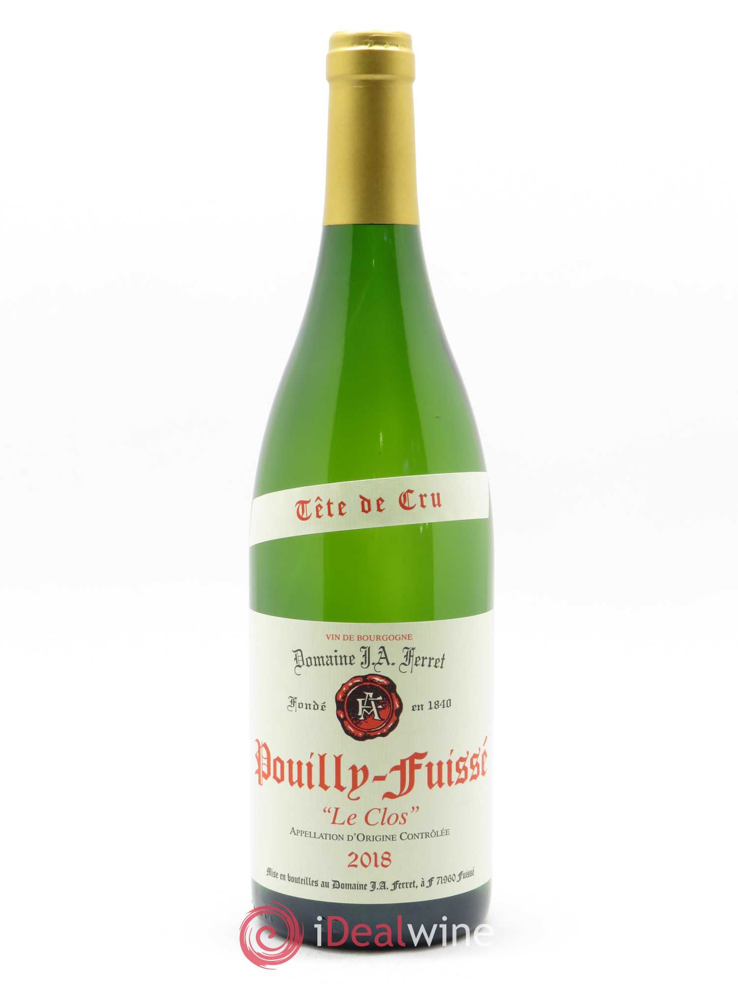 Pouilly-Fuissé Tête de Cru Le Clos J.A. Ferret (Domaine) 2018 - Lot de 1 bouteille - 0