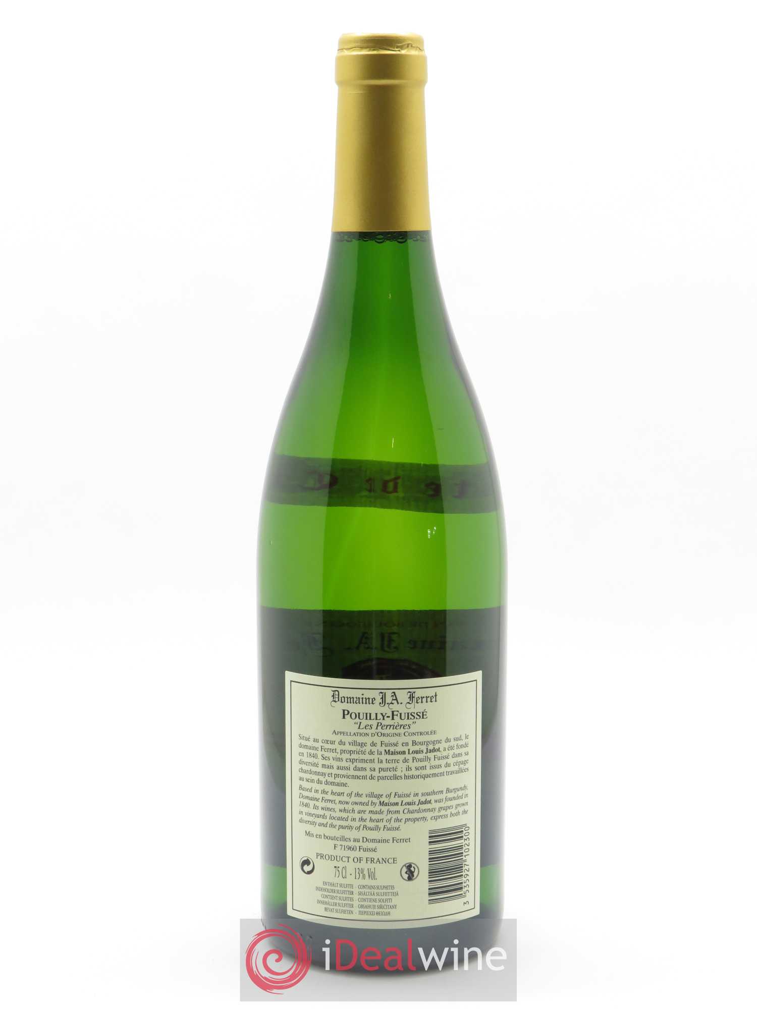 Pouilly-Fuissé Tête de Cru Les Perrières J.A. Ferret (Domaine) 2018 - Lot de 1 bouteille - 1