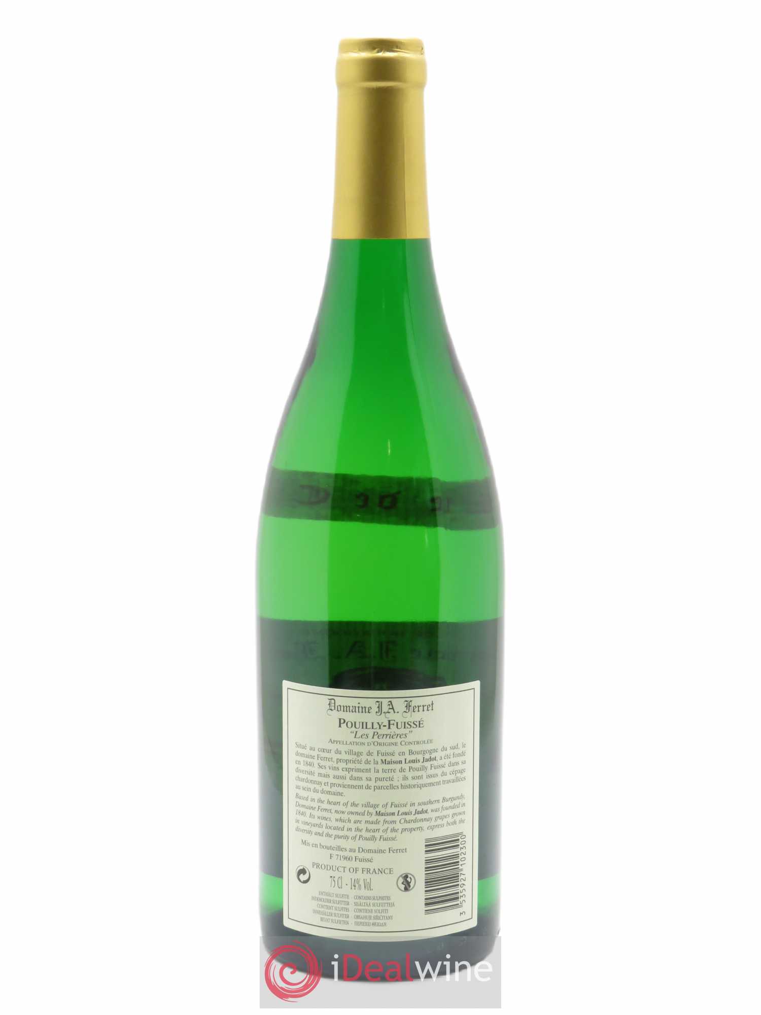 Pouilly-Fuissé Tête de Cru Les Perrières J.A. Ferret (Domaine) 2019 - Lot de 1 bouteille - 1