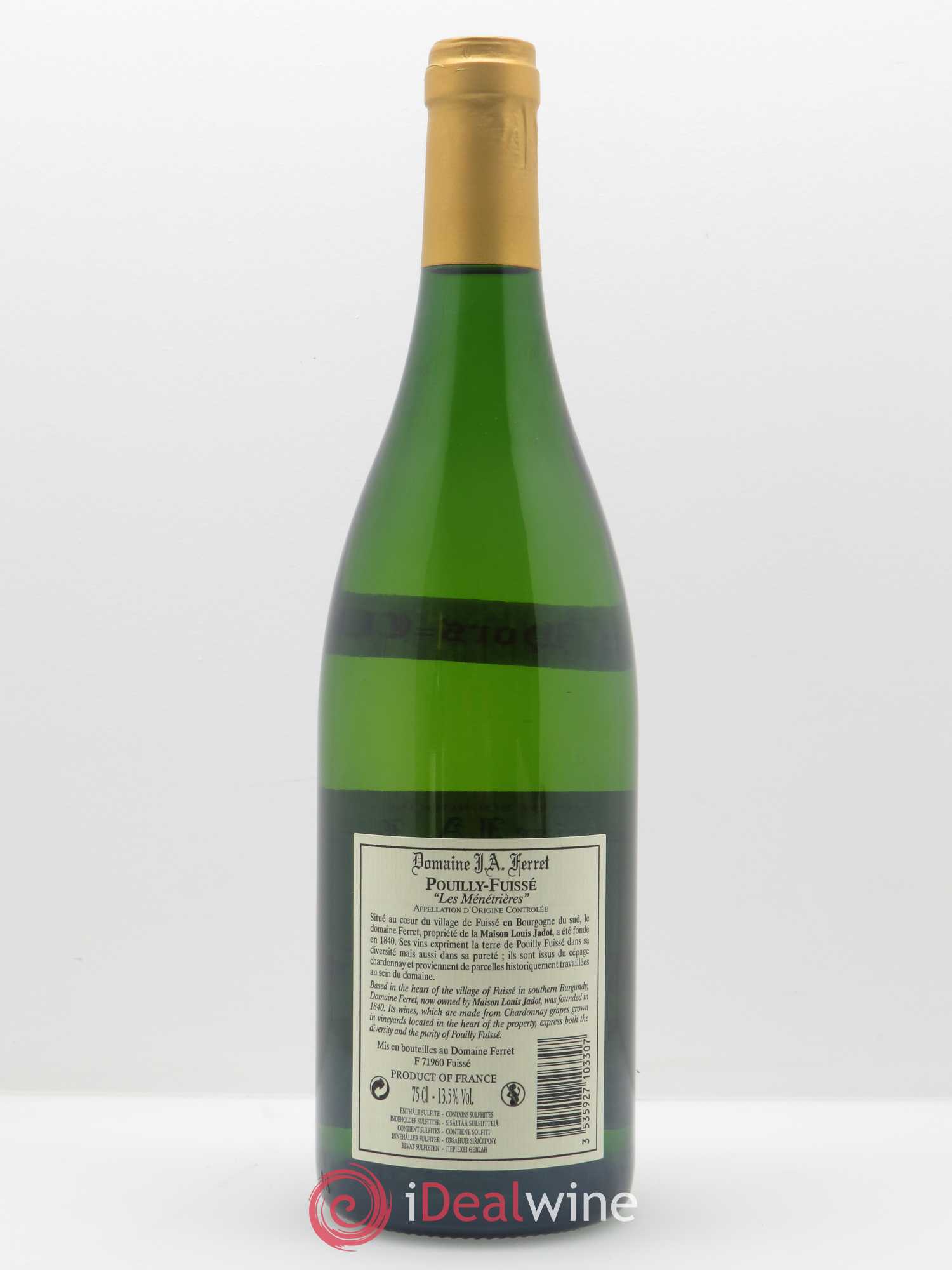 Pouilly-Fuissé 1er Cru Hors Classe Les Ménétrières J.A. Ferret (Domaine) 2017 - Lot de 1 bouteille - 1