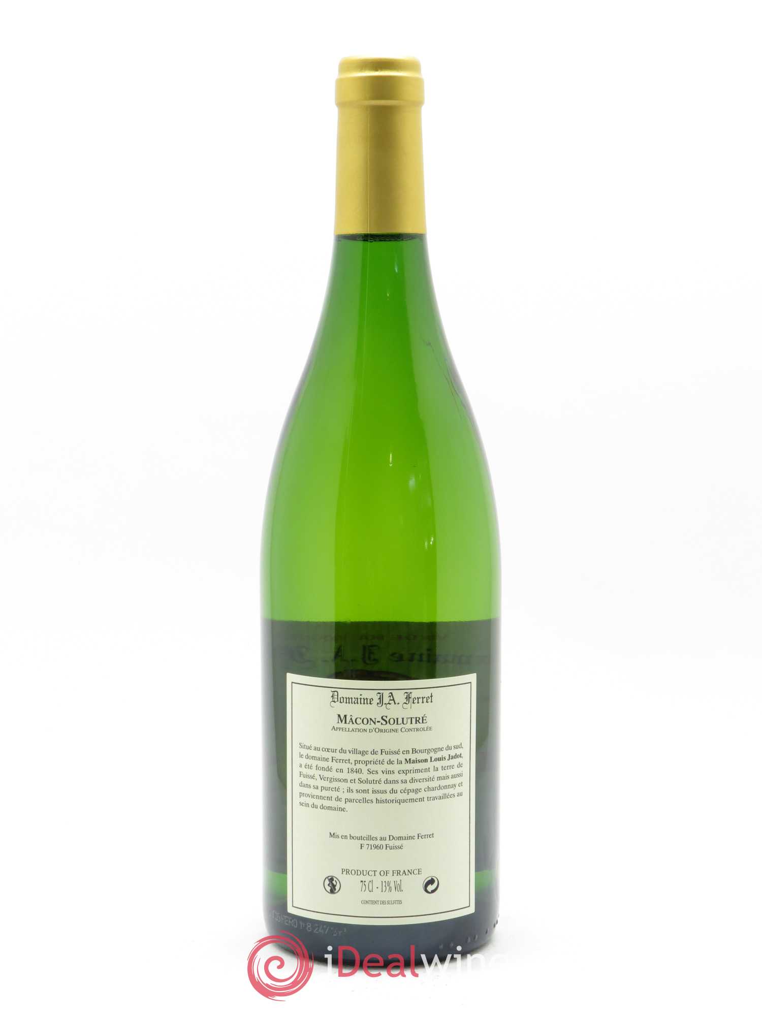 Mâcon-Solutré J.A. Ferret (Domaine) 2018 - Lot de 1 bouteille - 1
